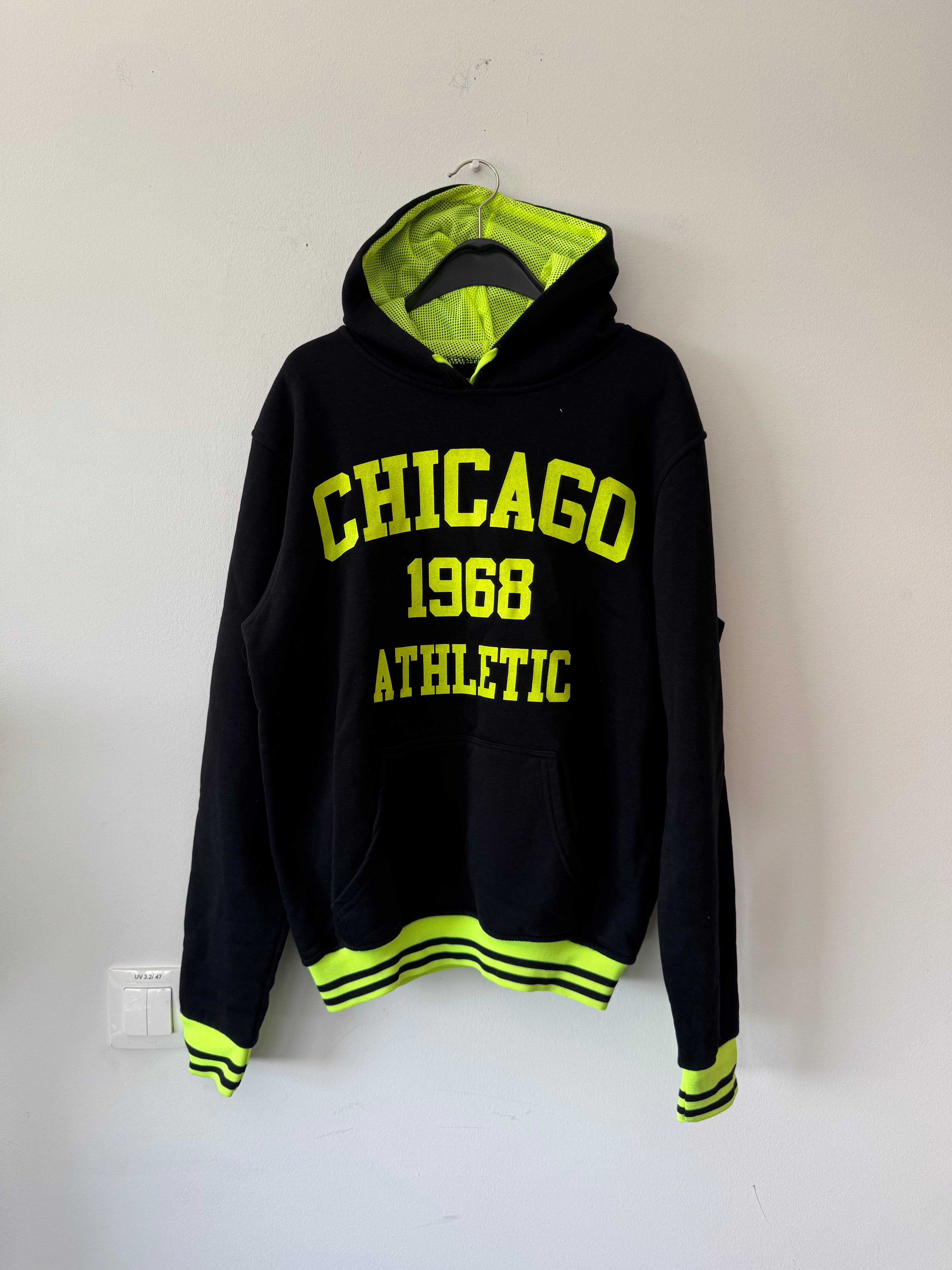 RAFF & TAFF Hoodie – Schwarz mit Neon-Grün, Größe L, Neu