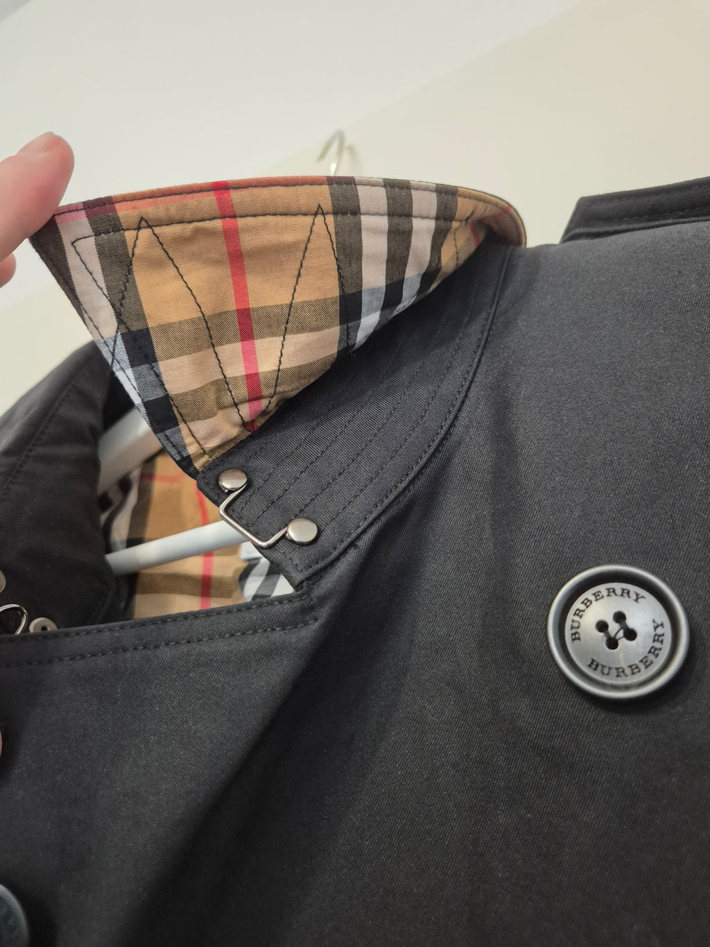 Burberry Kensington Trenchcoat Schwarz IT 44 Baumwolle Gürtel Sehr Gut