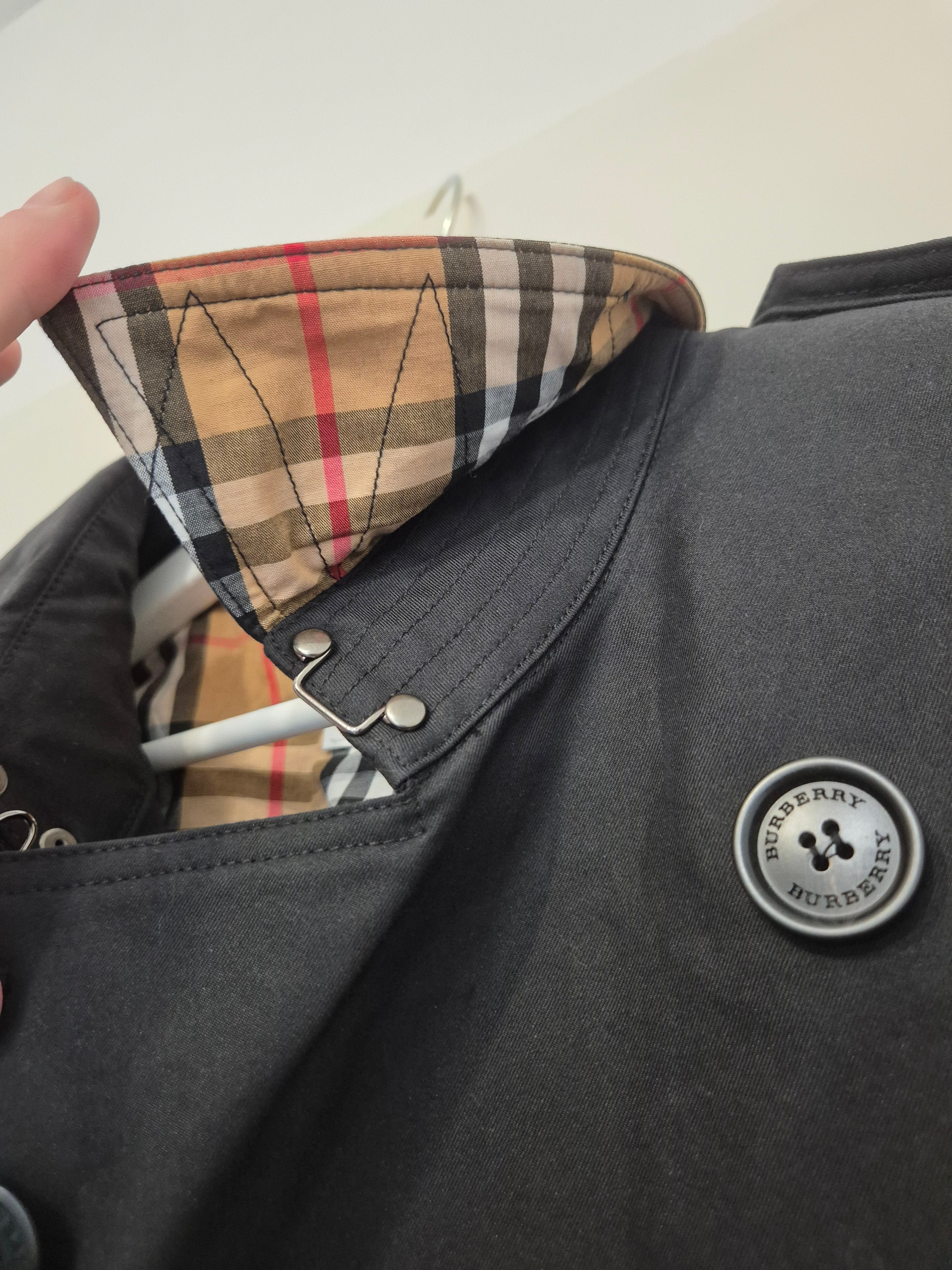Burberry Kensington Trenchcoat Schwarz IT 44 Baumwolle Gürtel Sehr Gut
