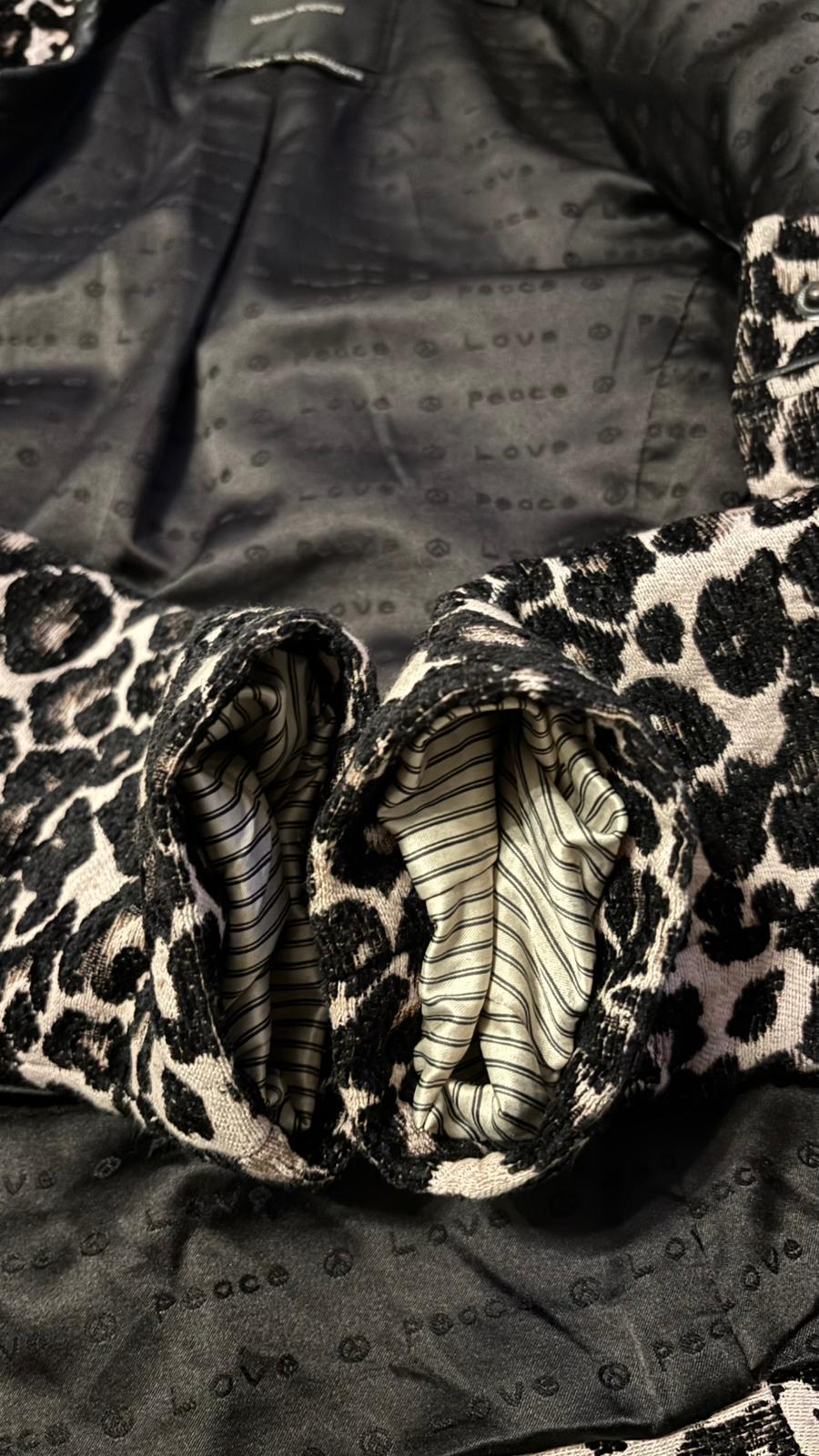 Maison Scotch Leopard Bomber Jacket, Size S, Leopard Print, Normal Use