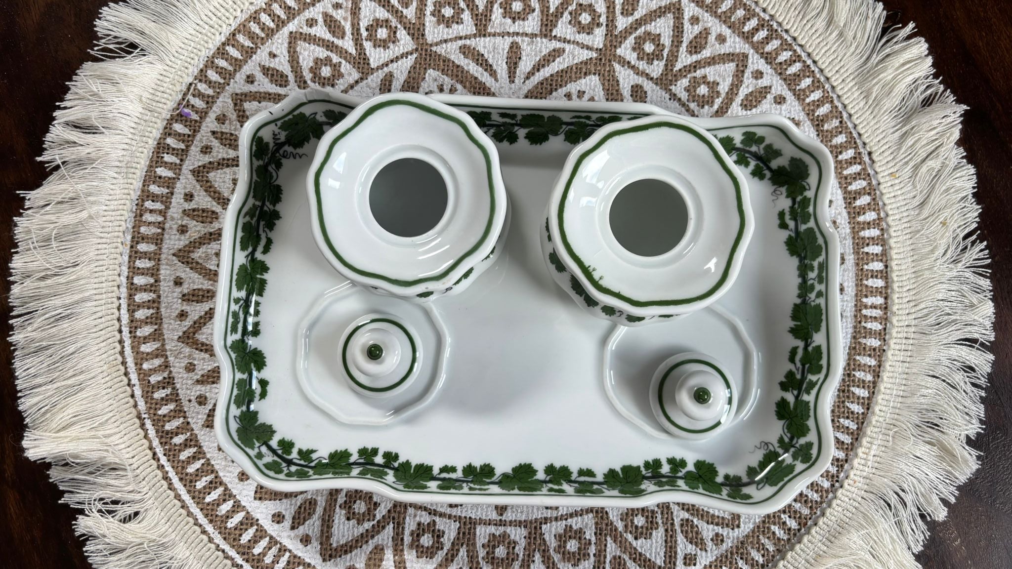Meissen „Green Ivy“ 3-tlg. Gewürzset Porzellan, normal gebraucht