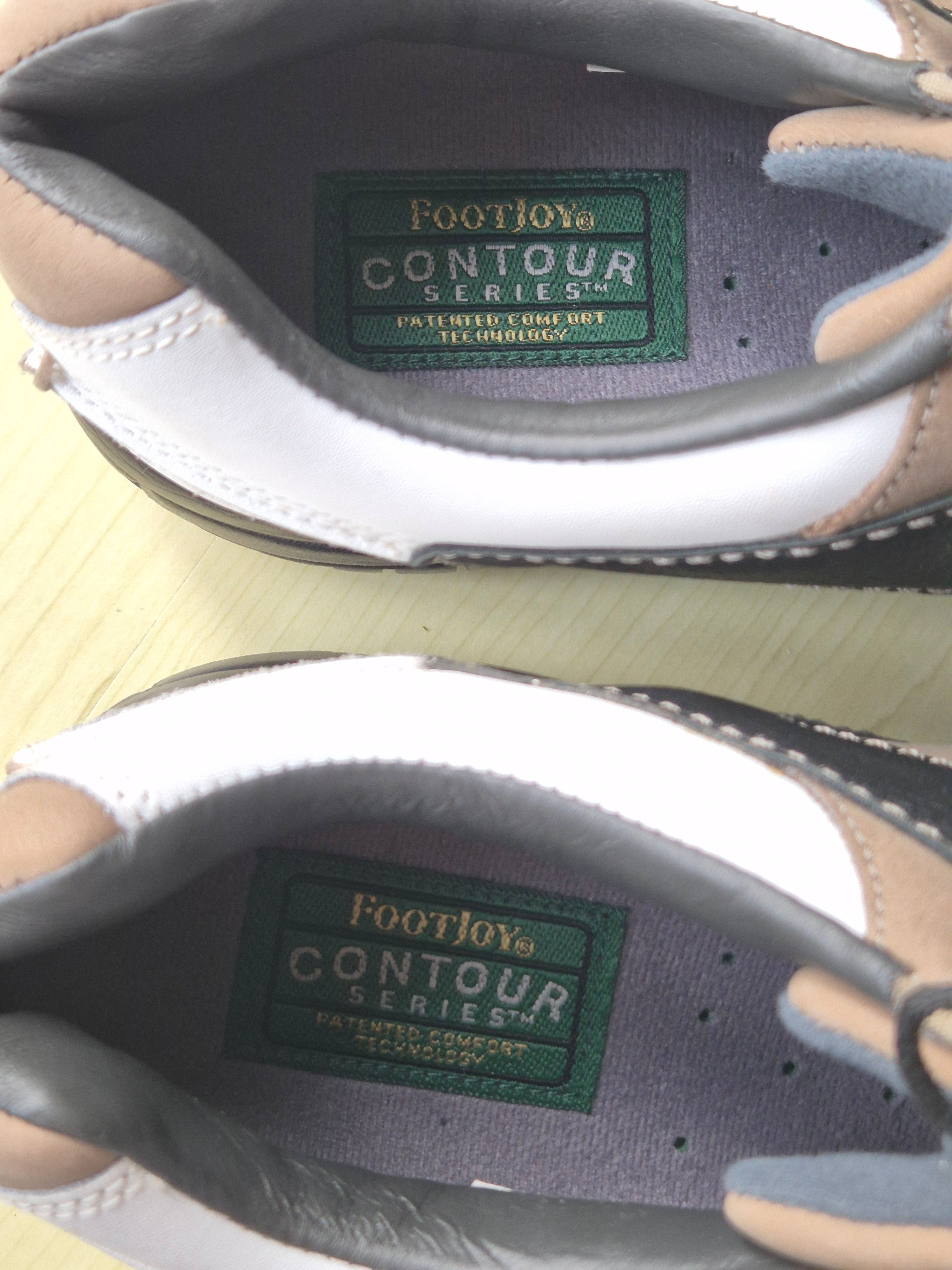 FootJoy Contour Series Golf Shoes Leather White/Black EU 42 Very Good