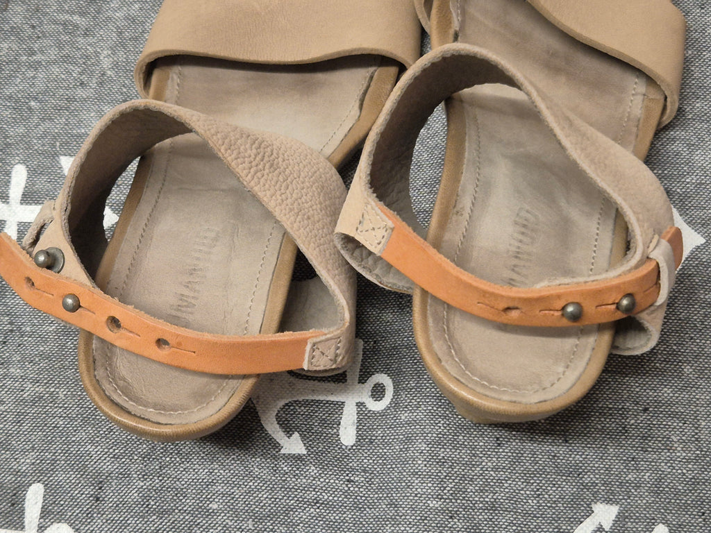 Humanoid Genuine Leather Sandals – Natural Beige, Size 38, Normal Use