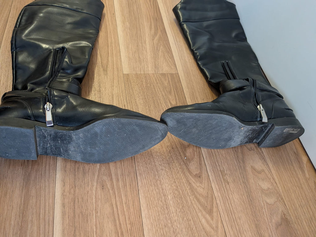 Zara Overknee Reitstiefel, Schwarz, EU 38, Gebraucht