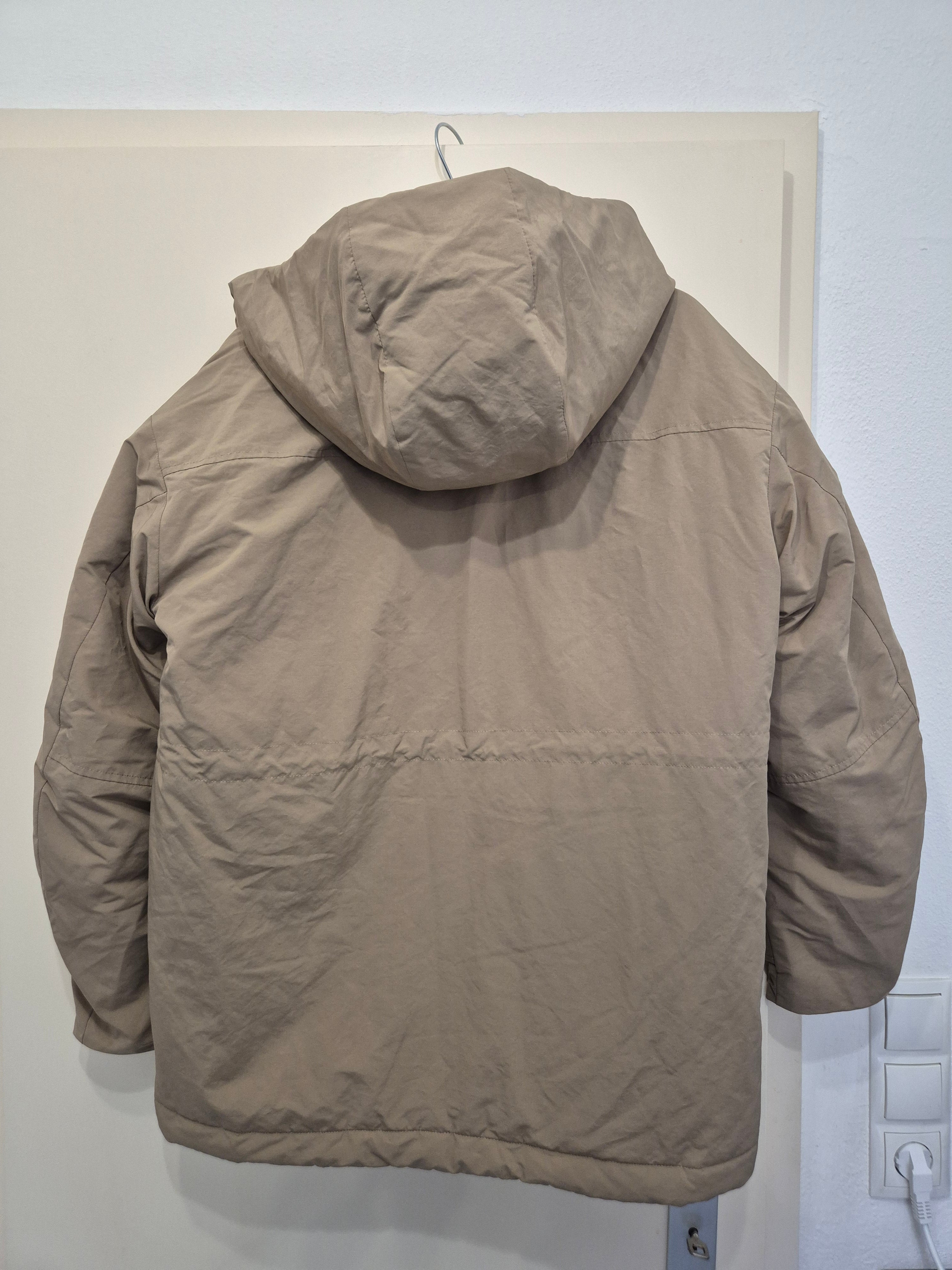 Uniqlo Hybrid Down Parka – Beige, Größe S, Guter Zustand, Abnehmbare Kapuze