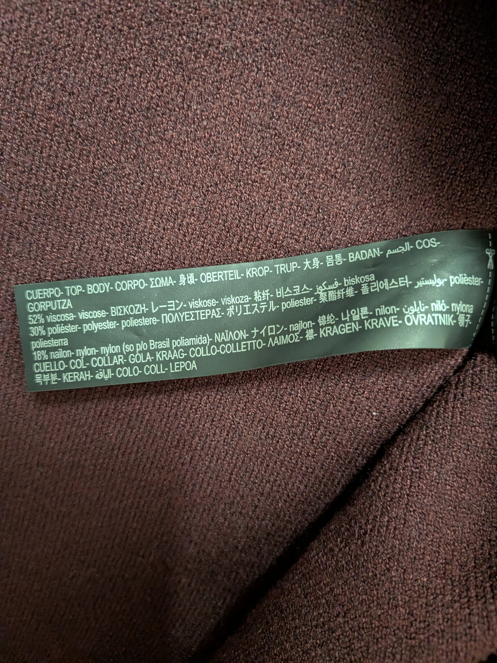 ZARA Strick Rollkragen Poncho/Cape, Dunkelburgund, Gr. S, Wie Neu