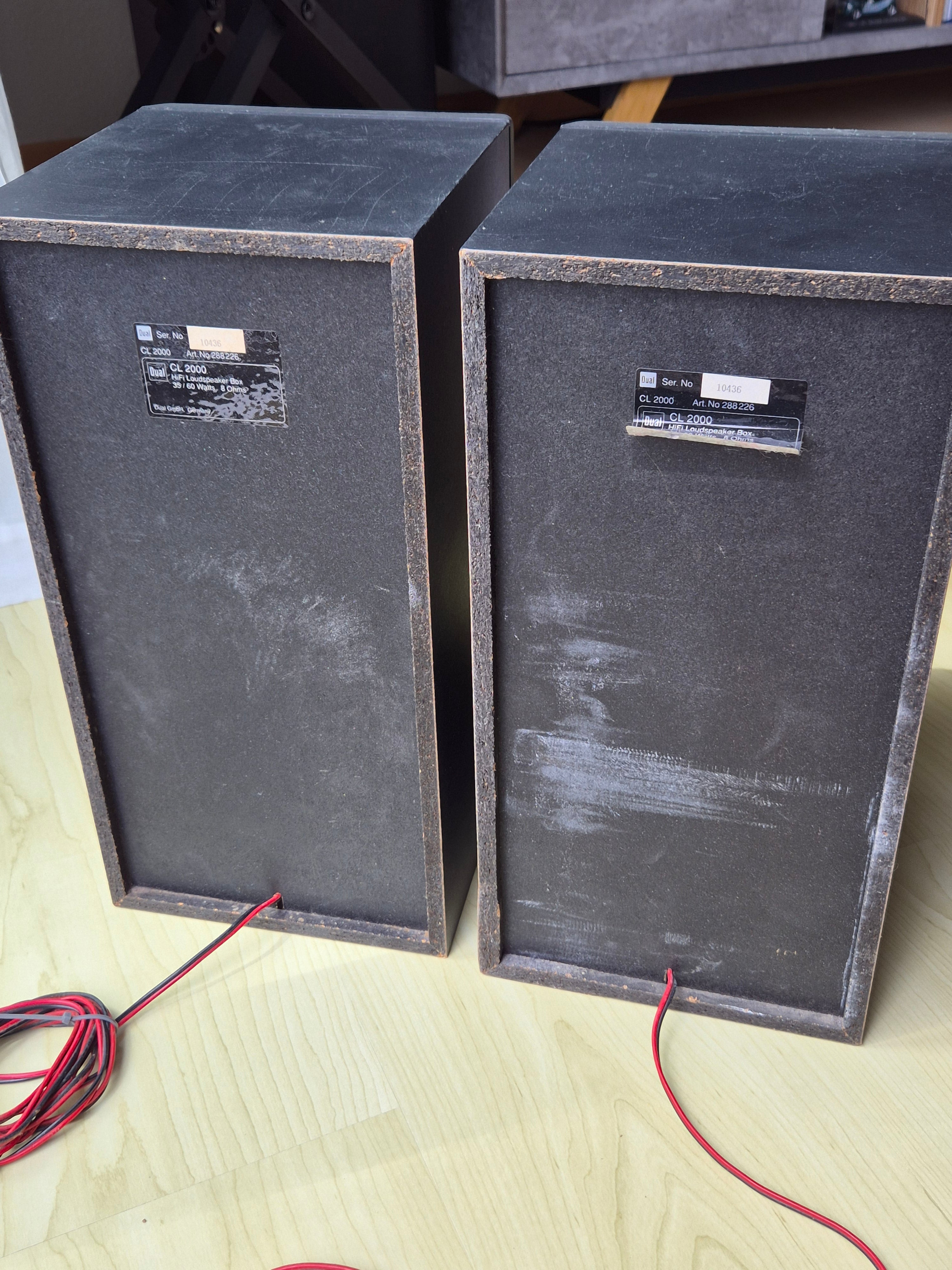 Dual CL 2000 Vintage Bookshelf Speakers, 60W 8Ω, Black, Tested Pair