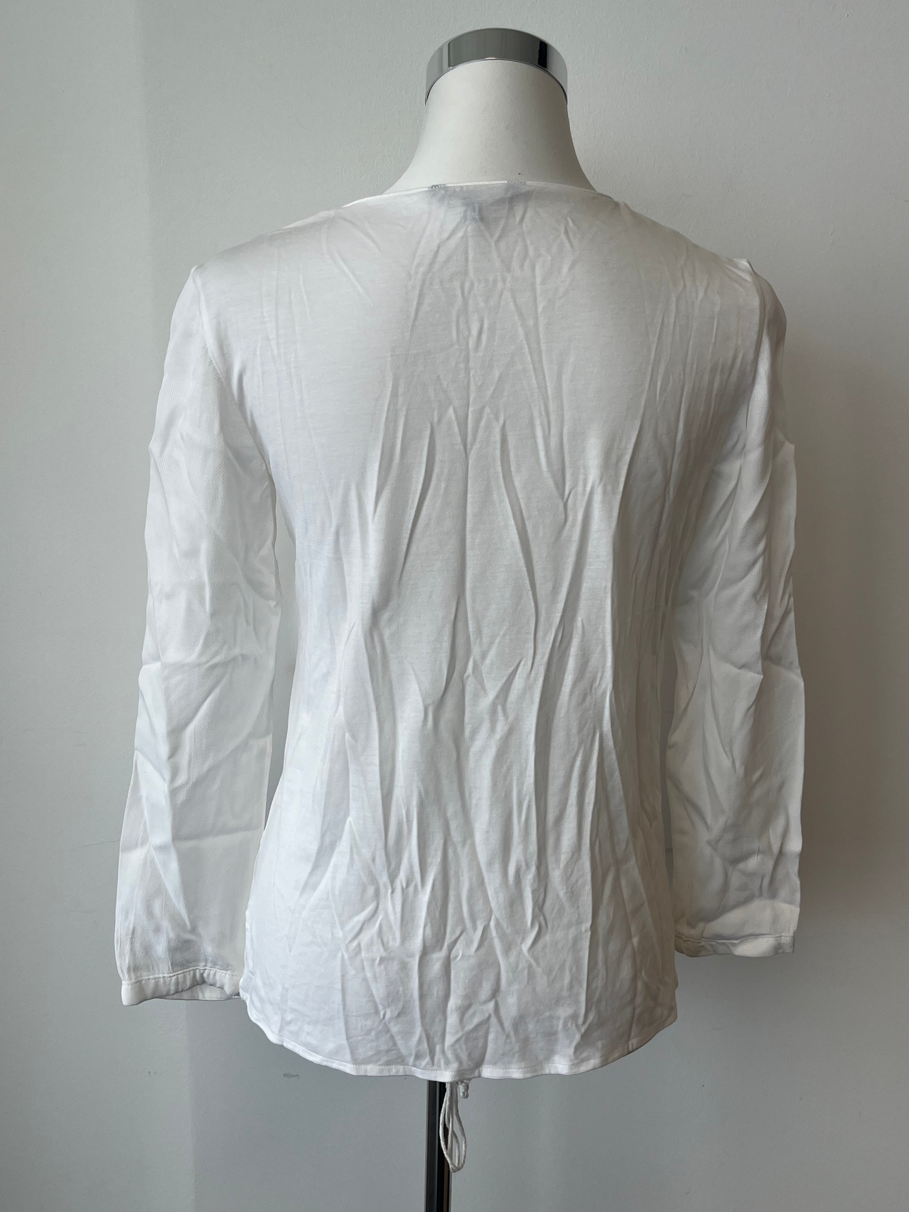 Massimo Dutti Weiße V-Ausschnitt Bluse, Größe XS, Sehr guter Zustand