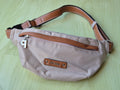 Picard Belt Bag, Nylon & Leather, Cream-Cognac, Small, Like New