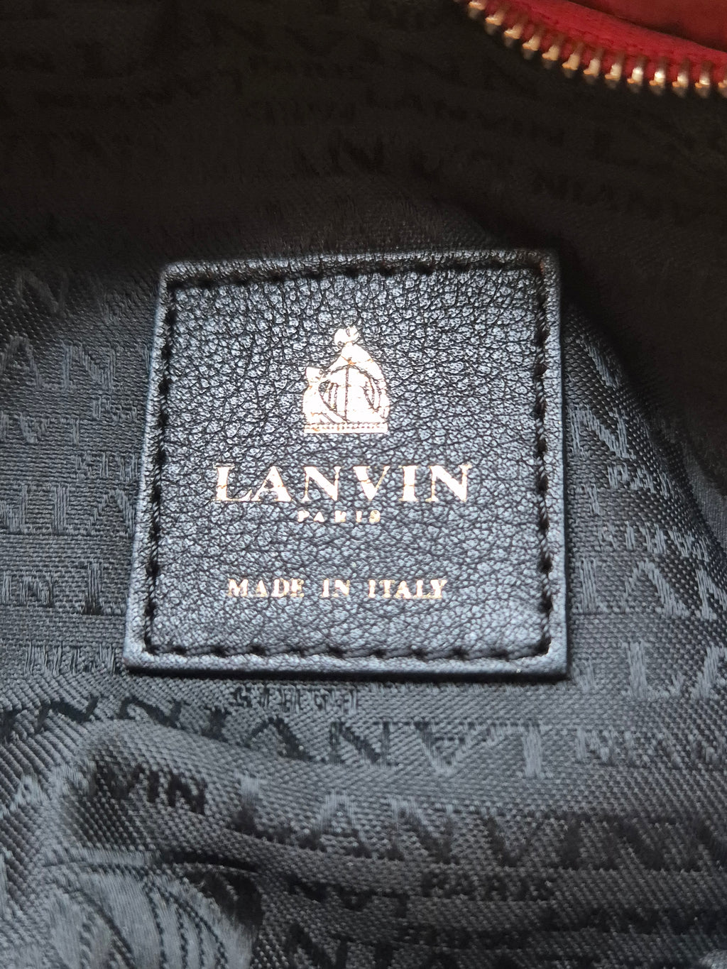 Lanvin Amalia Kosmetiktasche/Clutch Leder Steppung Rot | Guter Zustand