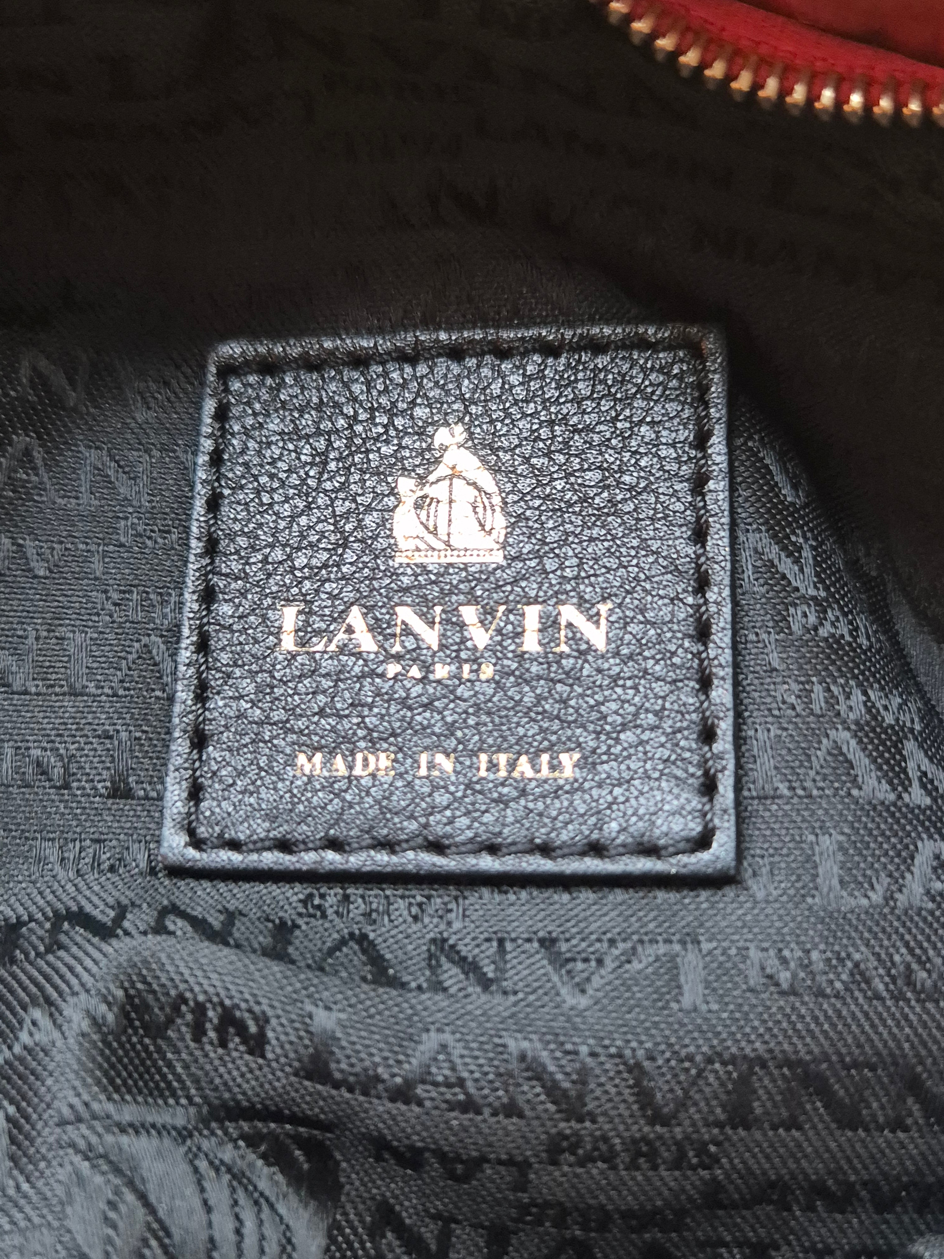 Lanvin Amalia Kosmetiktasche/Clutch Leder Steppung Rot | Guter Zustand