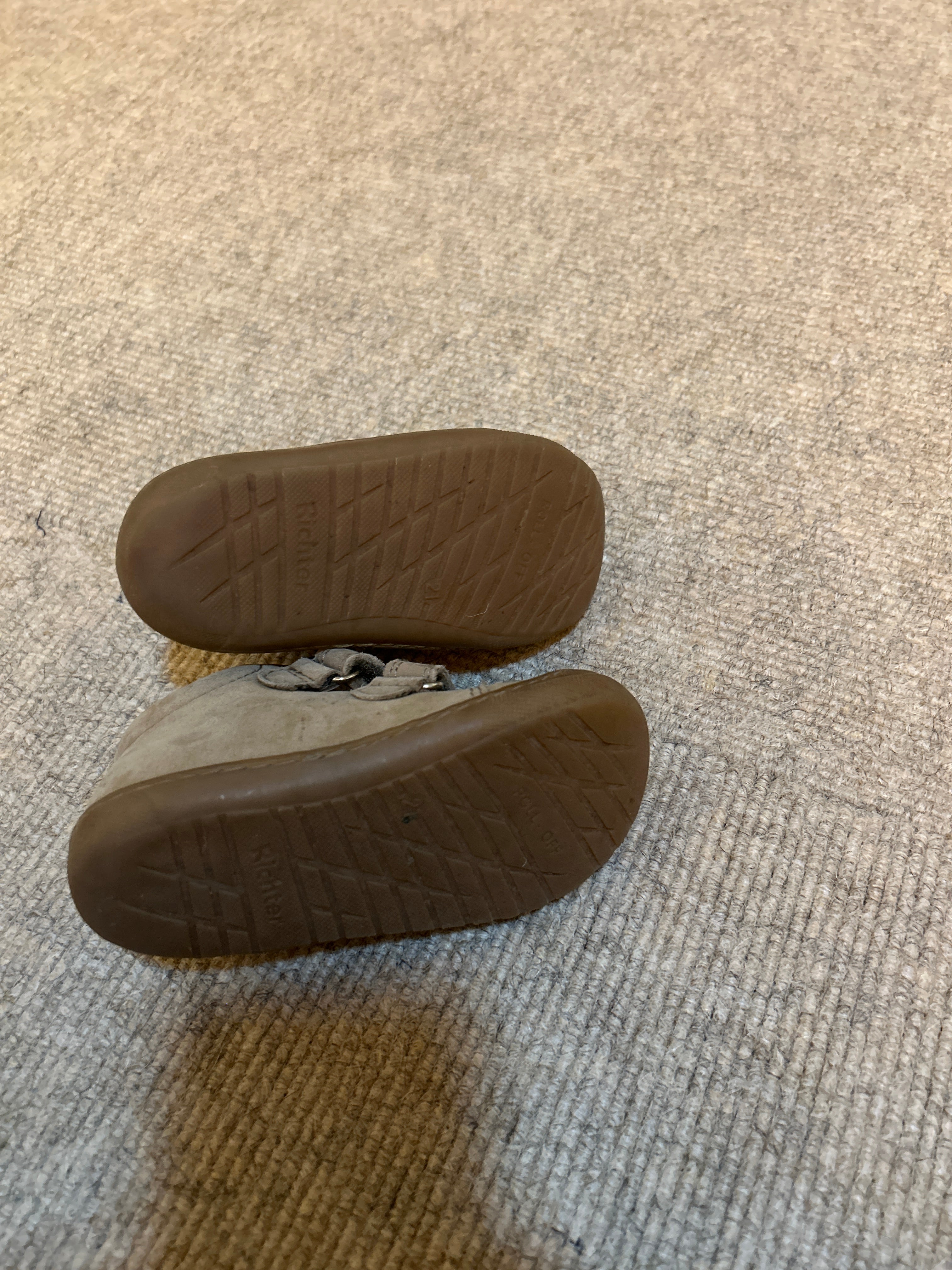Richter Maxi First Walker Shoes, Leather, Taupe, Size 21, Very Good Condition