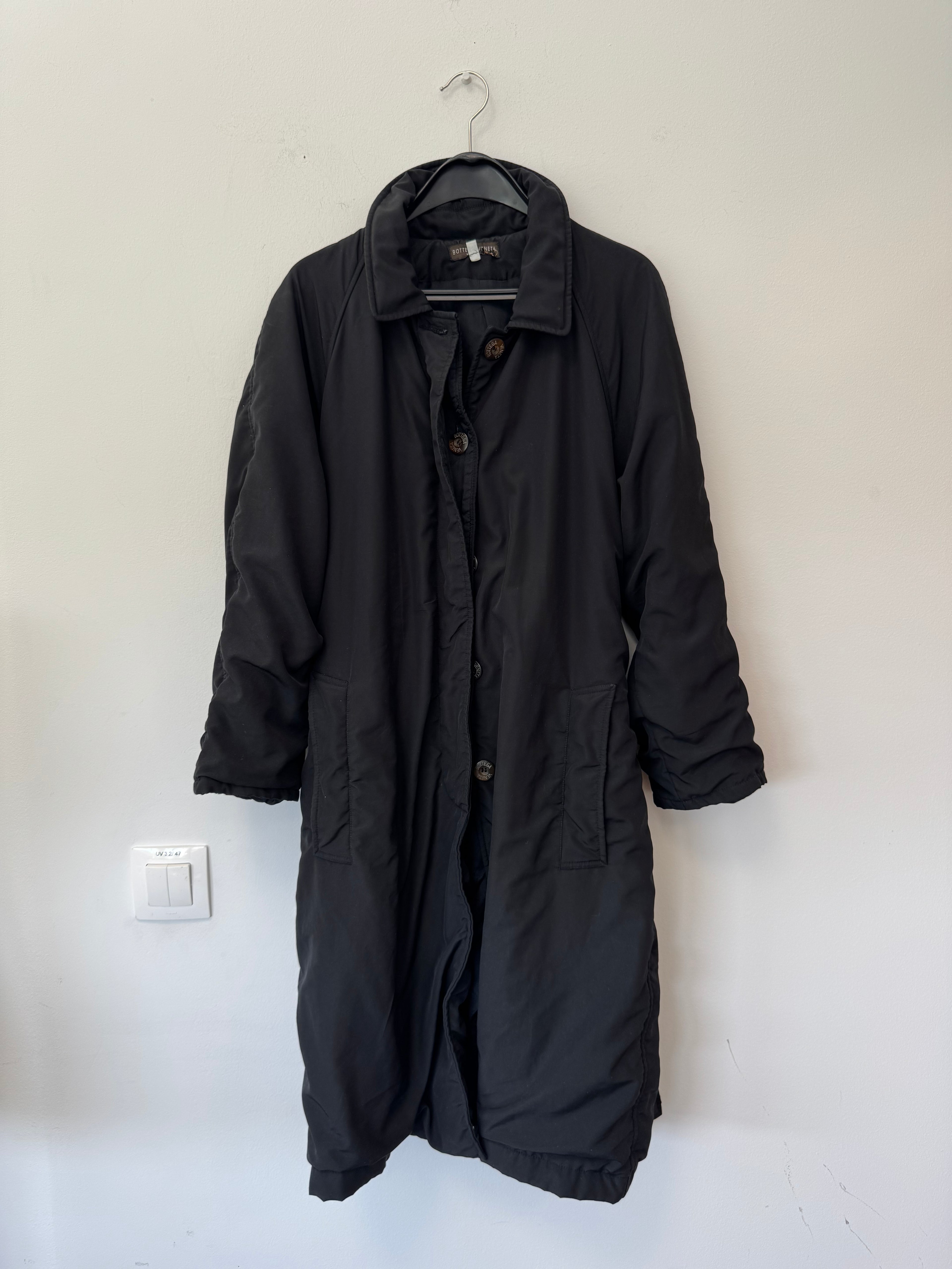 Bottega Veneta Trench Coat Black Small Cotton Blend Poor Condition