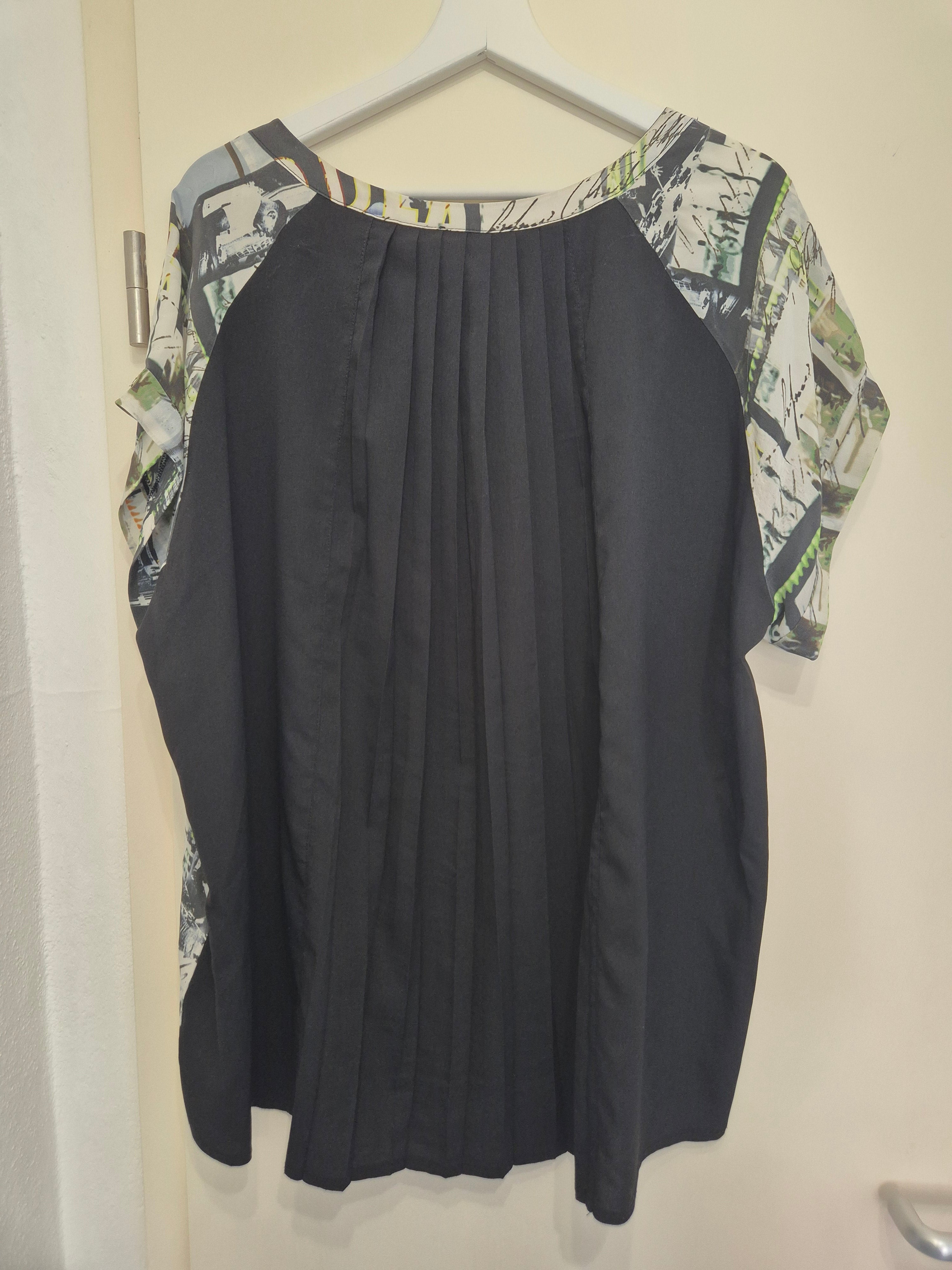 Margittes Tunika/Bluse 46 – Collage-Print, Schwarz, Sehr Gut