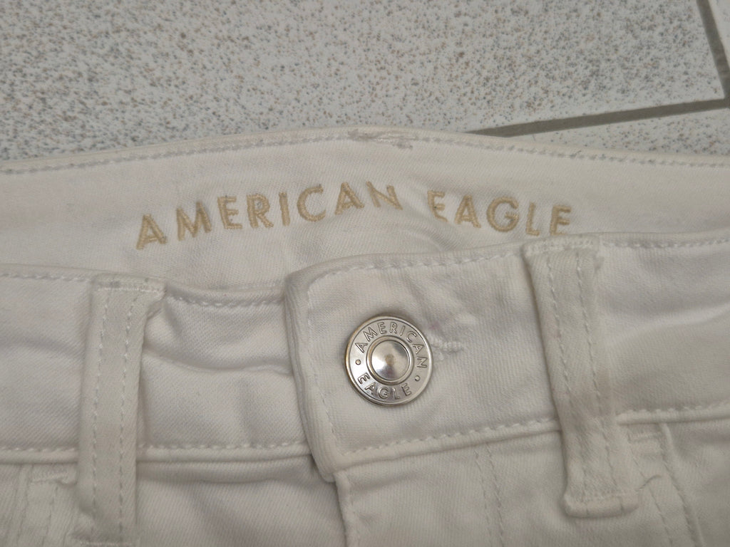 American Eagle Jegging Hi-Rise White Stretch Denim Jeans Size 30 Good Condition