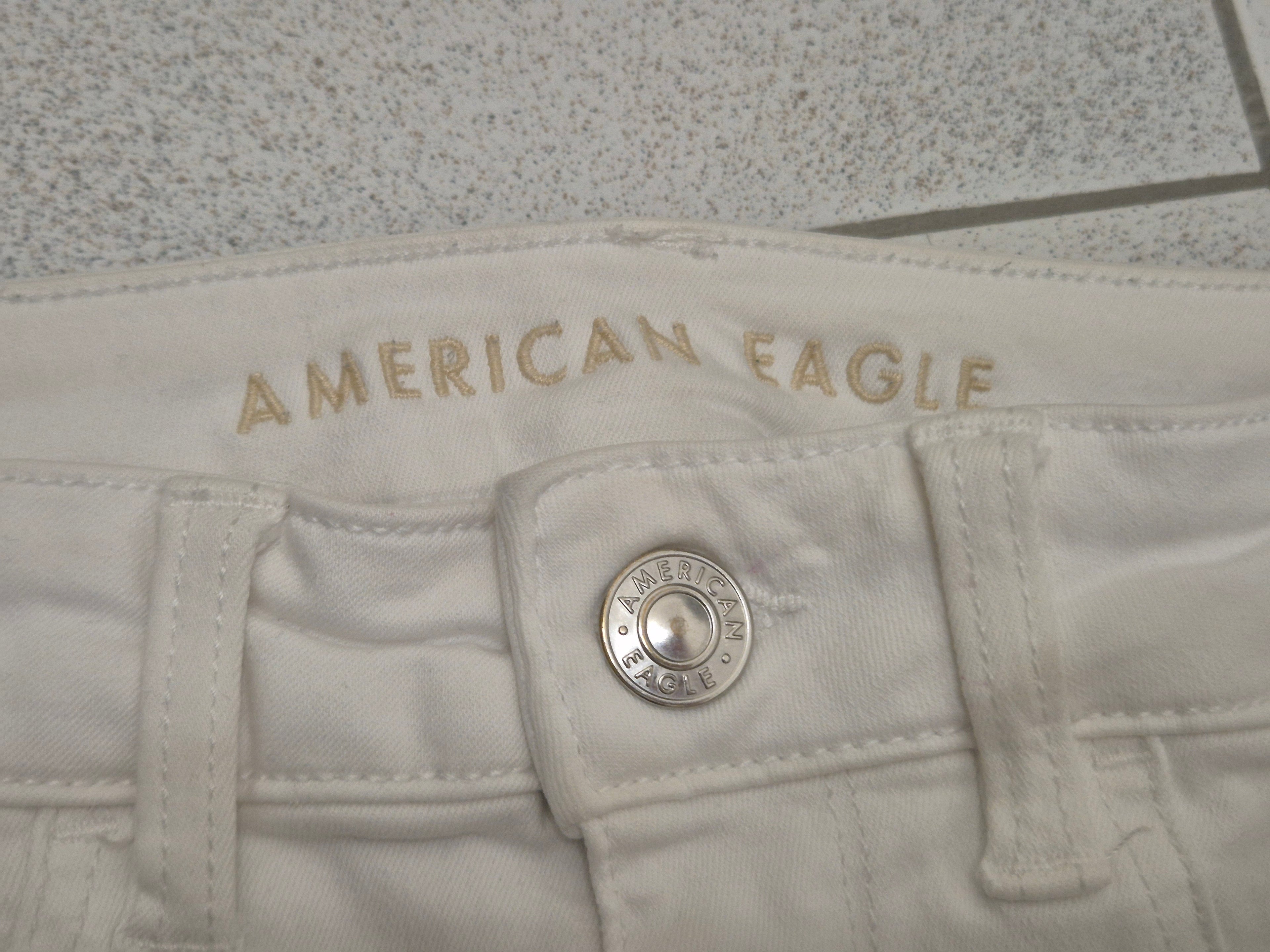 American Eagle Jegging Hi-Rise White Stretch Denim Jeans Size 30 Good Condition