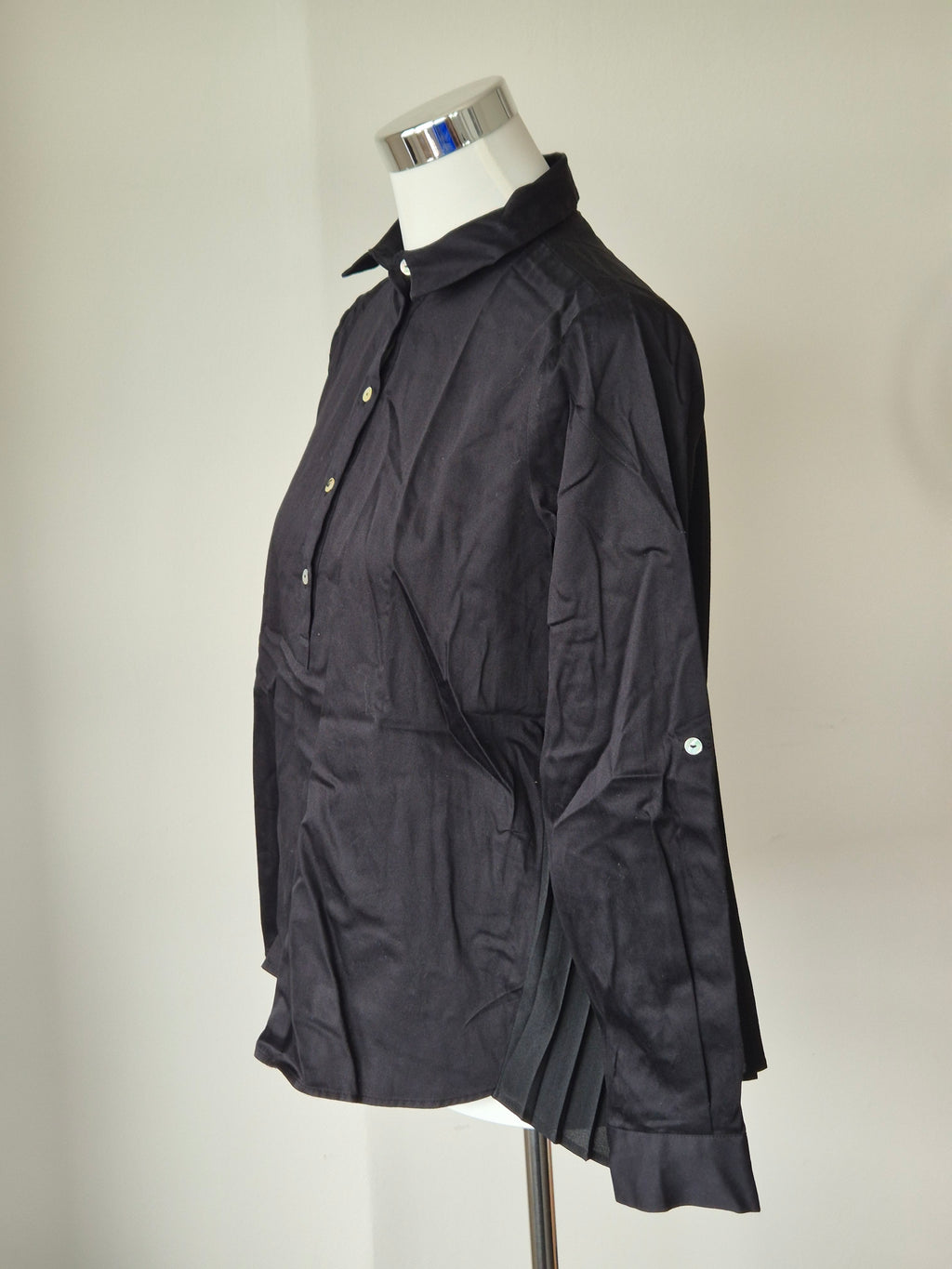 Smith & Soul Bluse S – Schwarz, Plissee-Saum, 100% Baumwolle, guter Zustand
