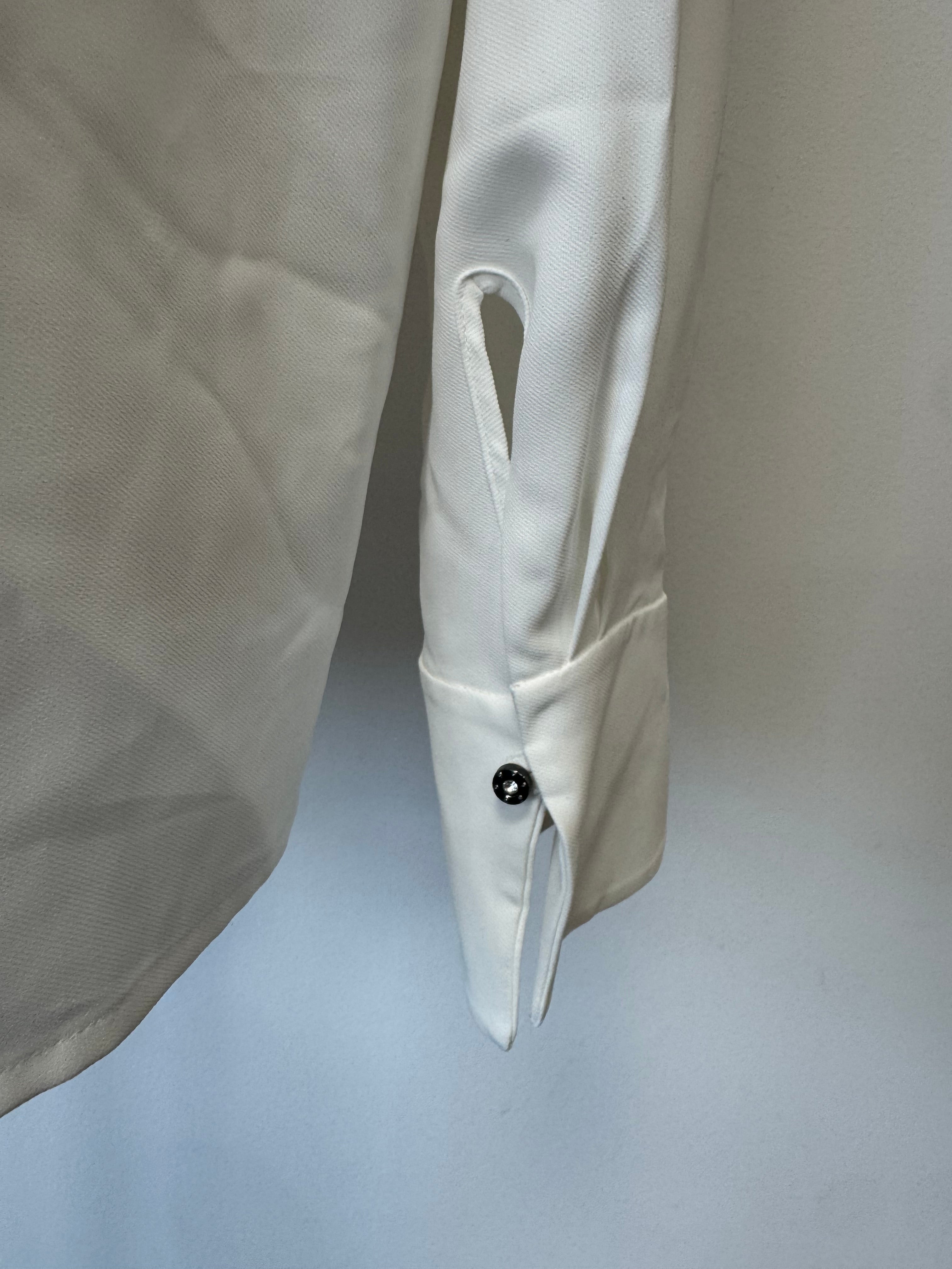 Margittes Classic Blouse – White, Size 42, 100% Polyester, Very Good Condition