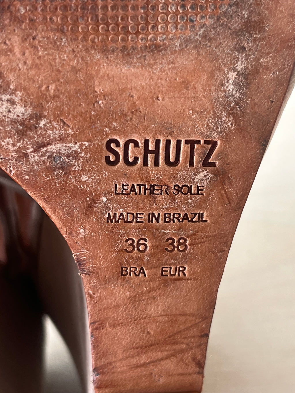 Schutz Caged Wedge Suede Sandals | Beige | EU 37 | Normal Use Condition