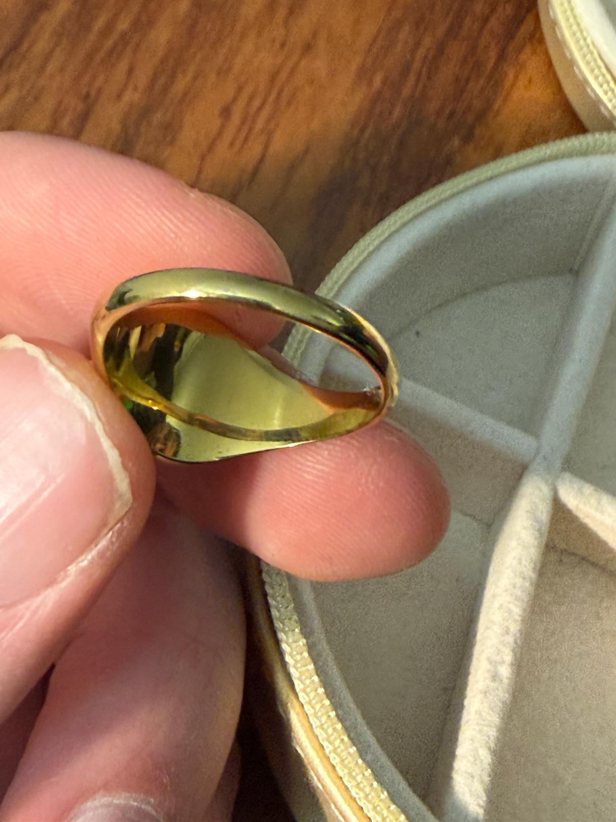 Yvonne Léon Ring 9kt Gelbgold Malachit Größe 52 Sehr Gut