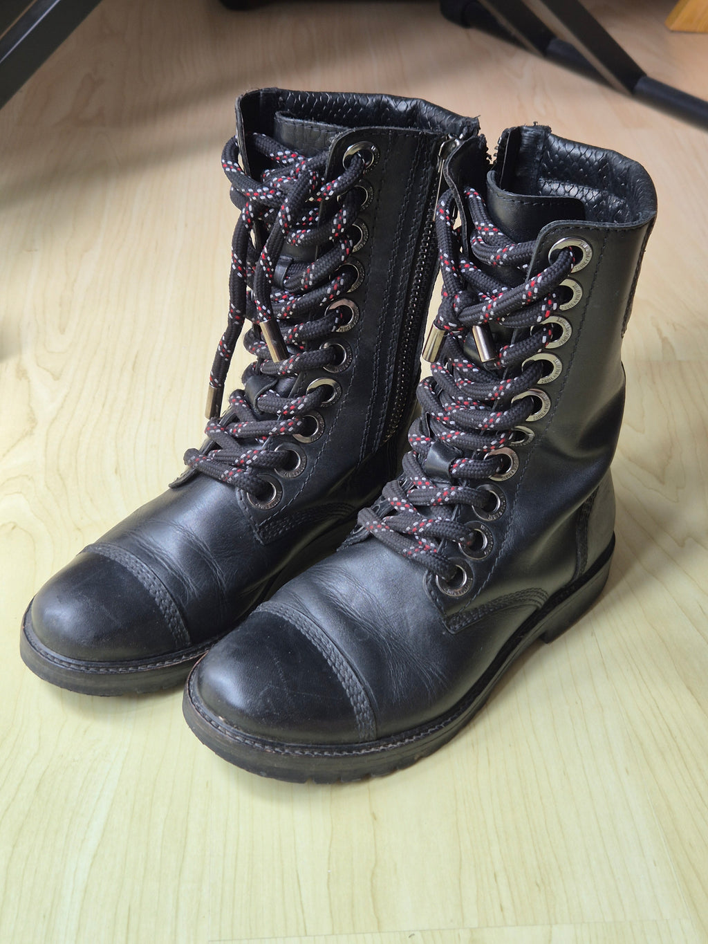 Zadig & Voltaire Joe Leather Combat Boots Black EU 37 Poor Condition