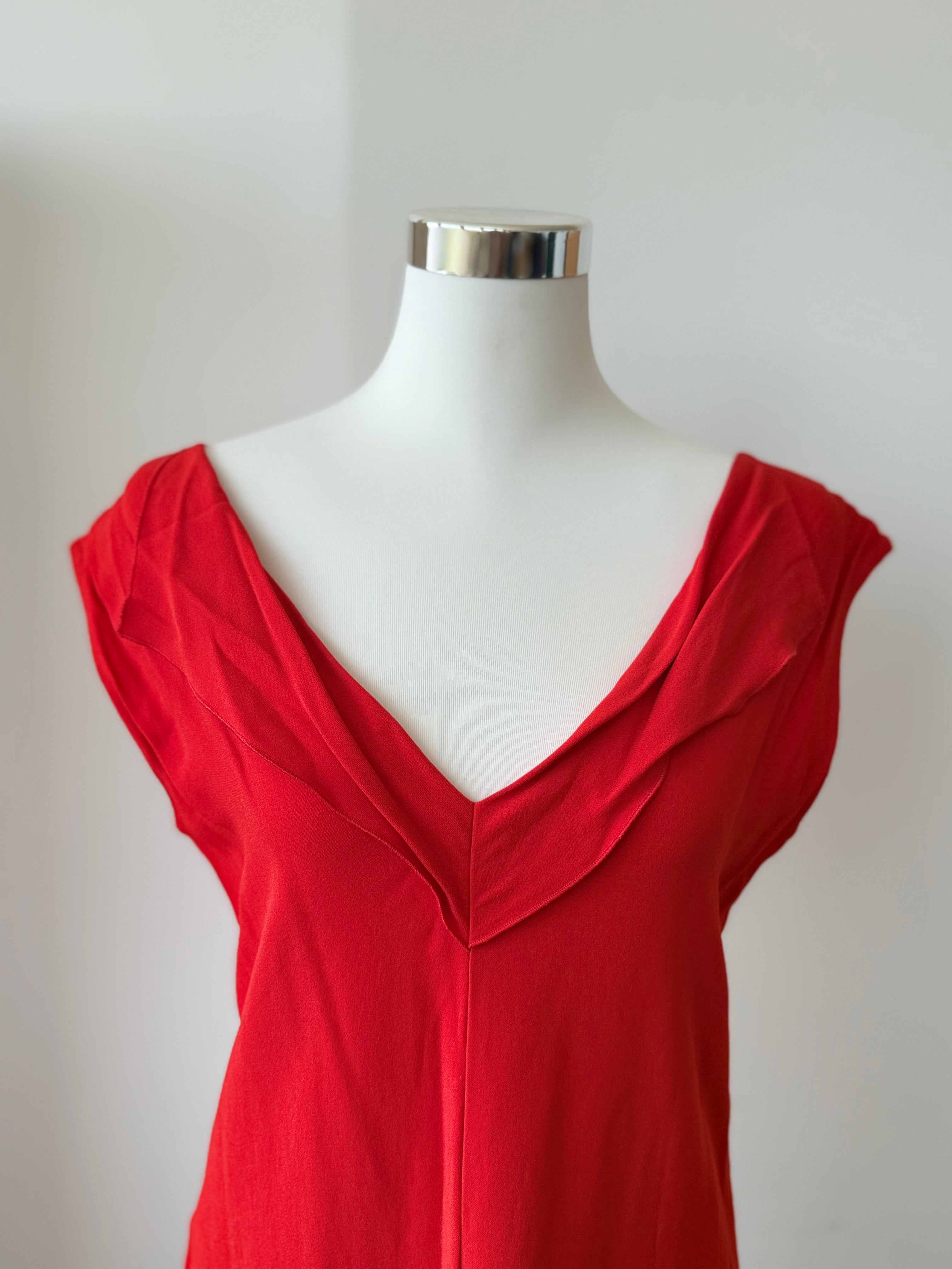 Stella McCartney Shiftkleid – Rot, EU 38, Sehr gut, mit Volants