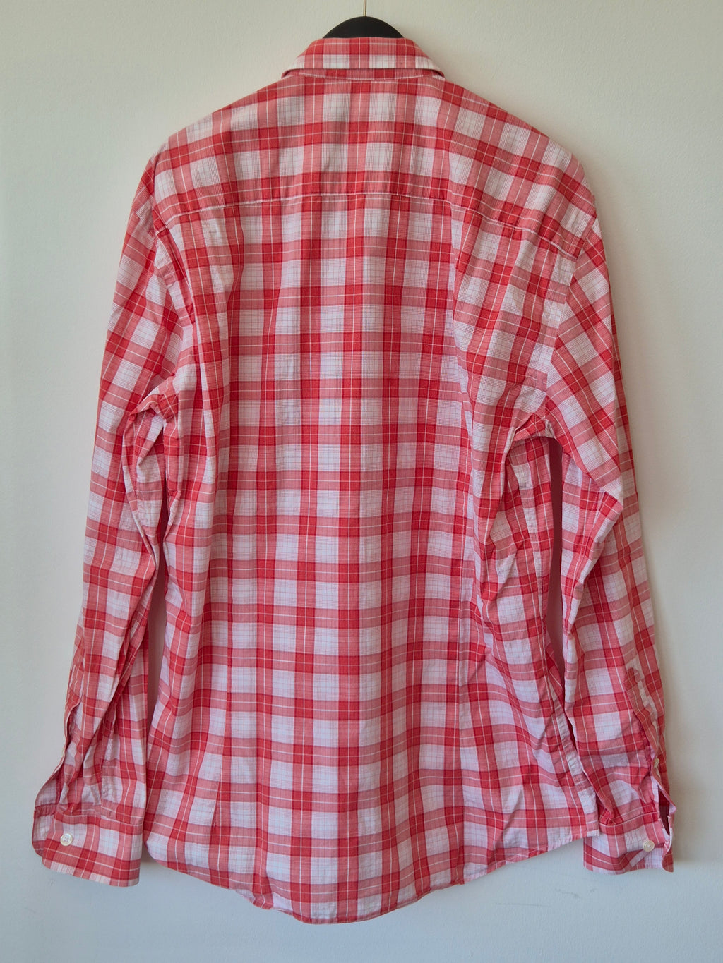 Café Coton Herrenhemd 40 M, rot-weiß kariert, 100% Baumwolle, sehr gut