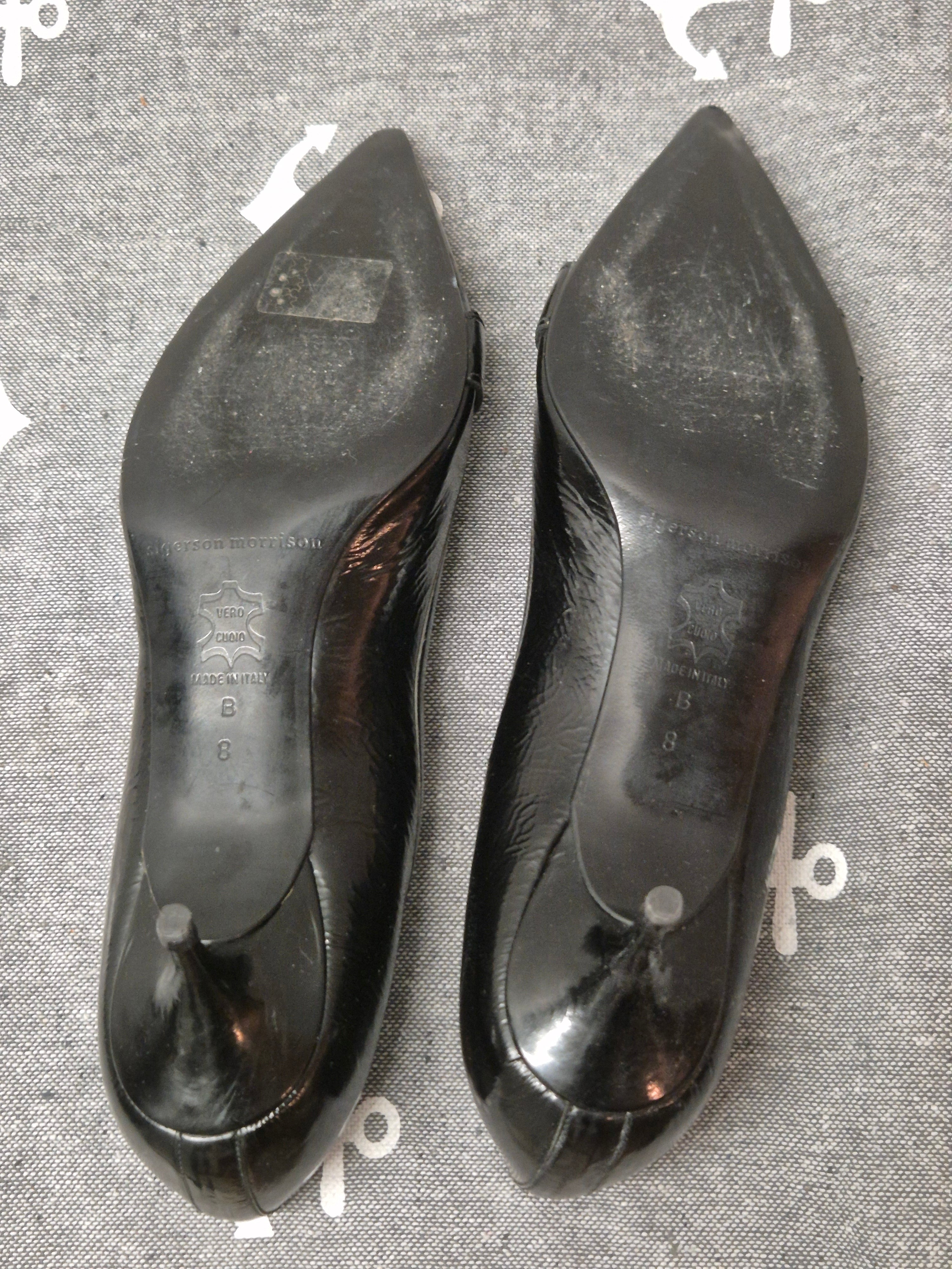 Sigerson Morrison Beya Loafer Lackleder Schwarz, Gr. 38, Gebraucht