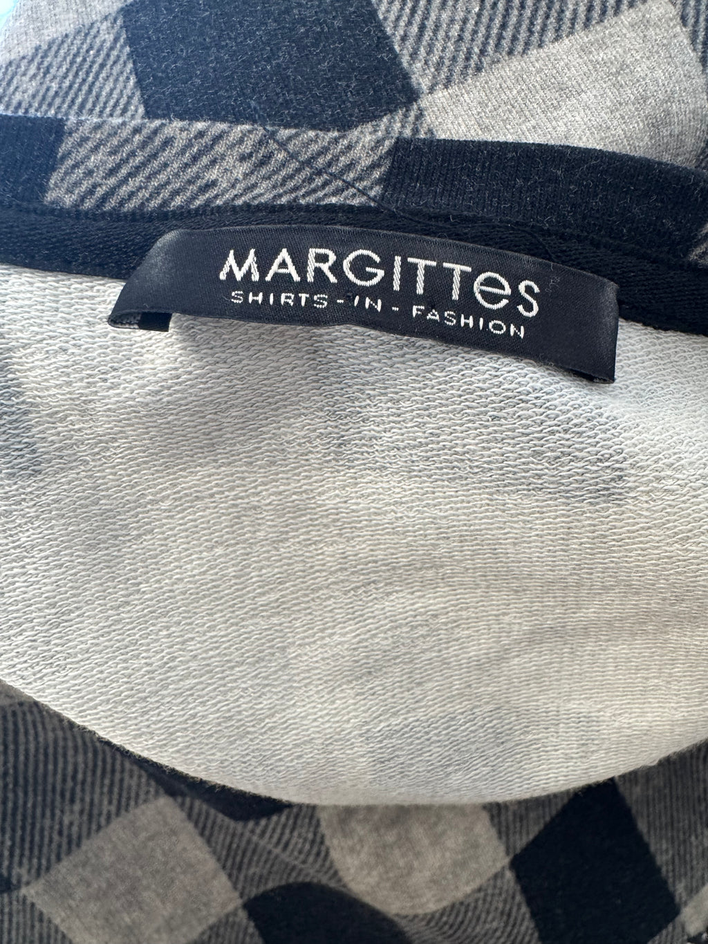 Margittes Plaid Pailletten Tiger Top, Gr. 44, Schwarz/Grau, Sehr gut