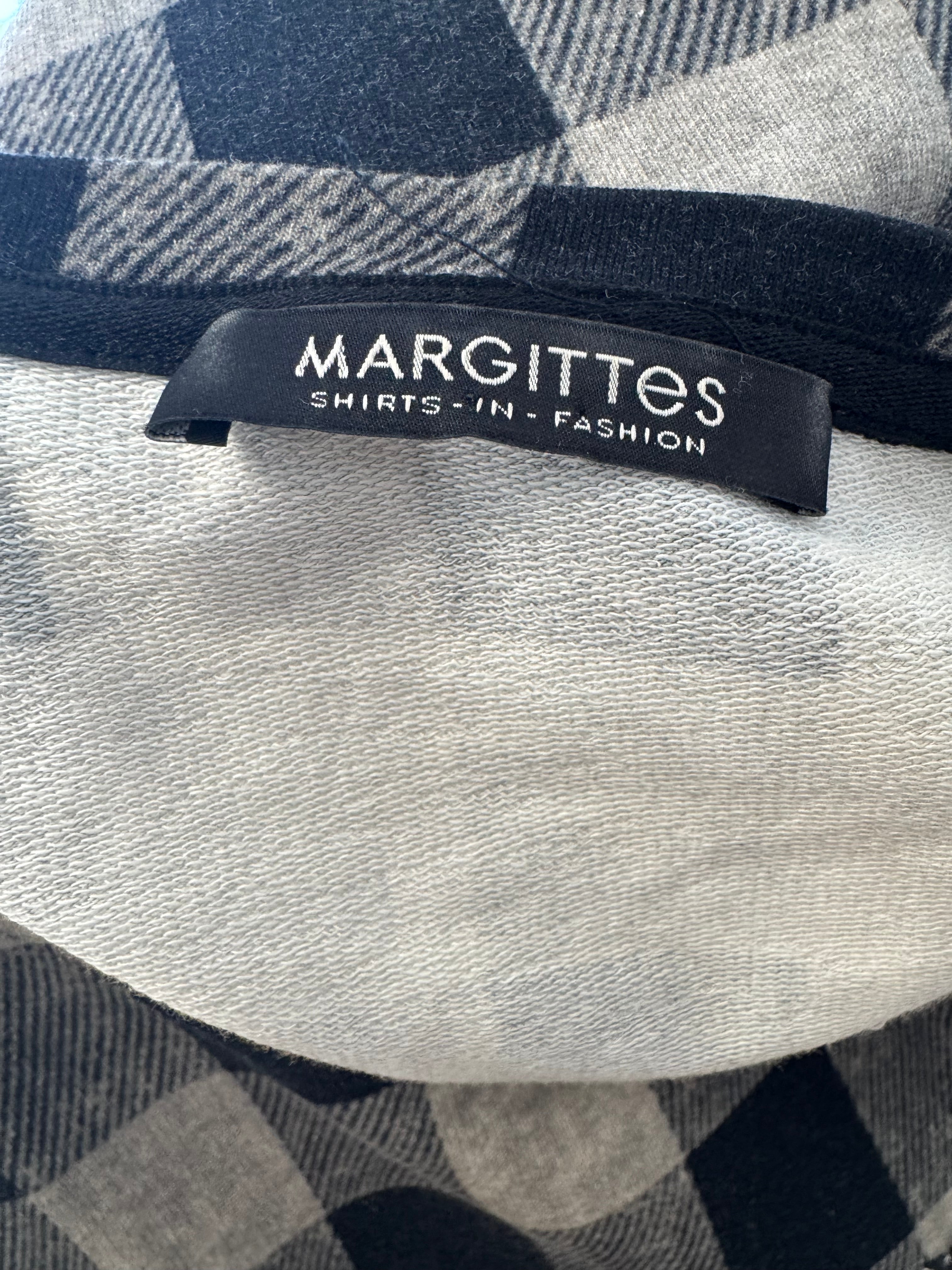 Margittes Plaid Pailletten Tiger Top, Gr. 44, Schwarz/Grau, Sehr gut