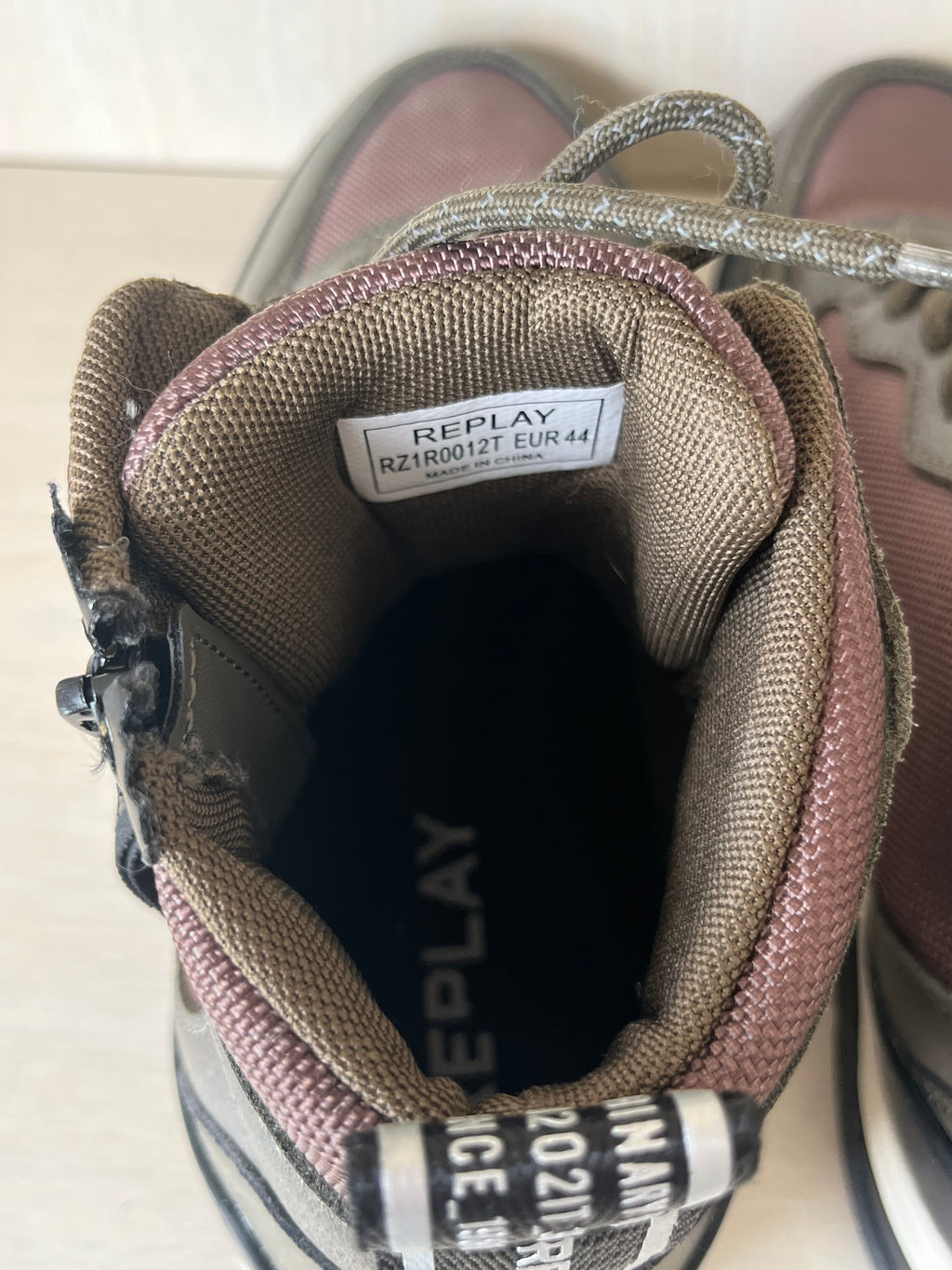 Replay Astro Spectre High-Top Sneaker Braun/Olive, Gr. 44, Sehr guter Zustand