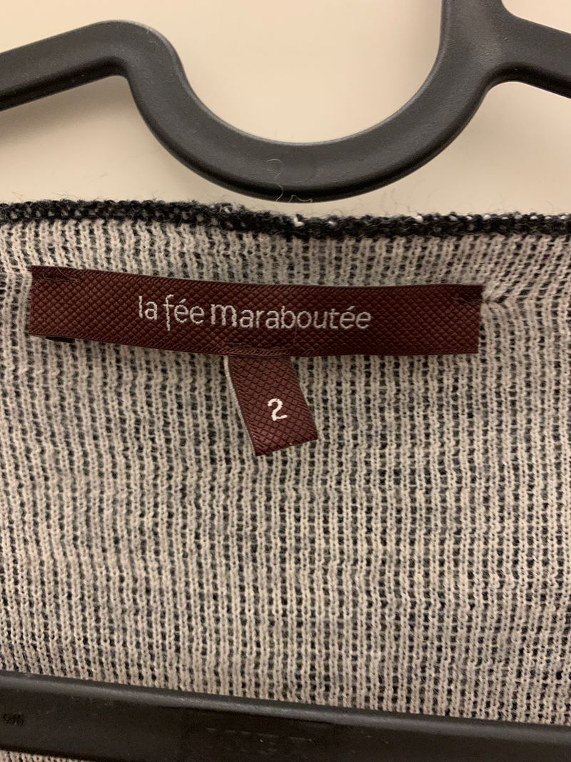 La Fée Maraboutée Strickcardigan Gr. 2 (M), Anthrazit/Hellgrau, Sehr gut