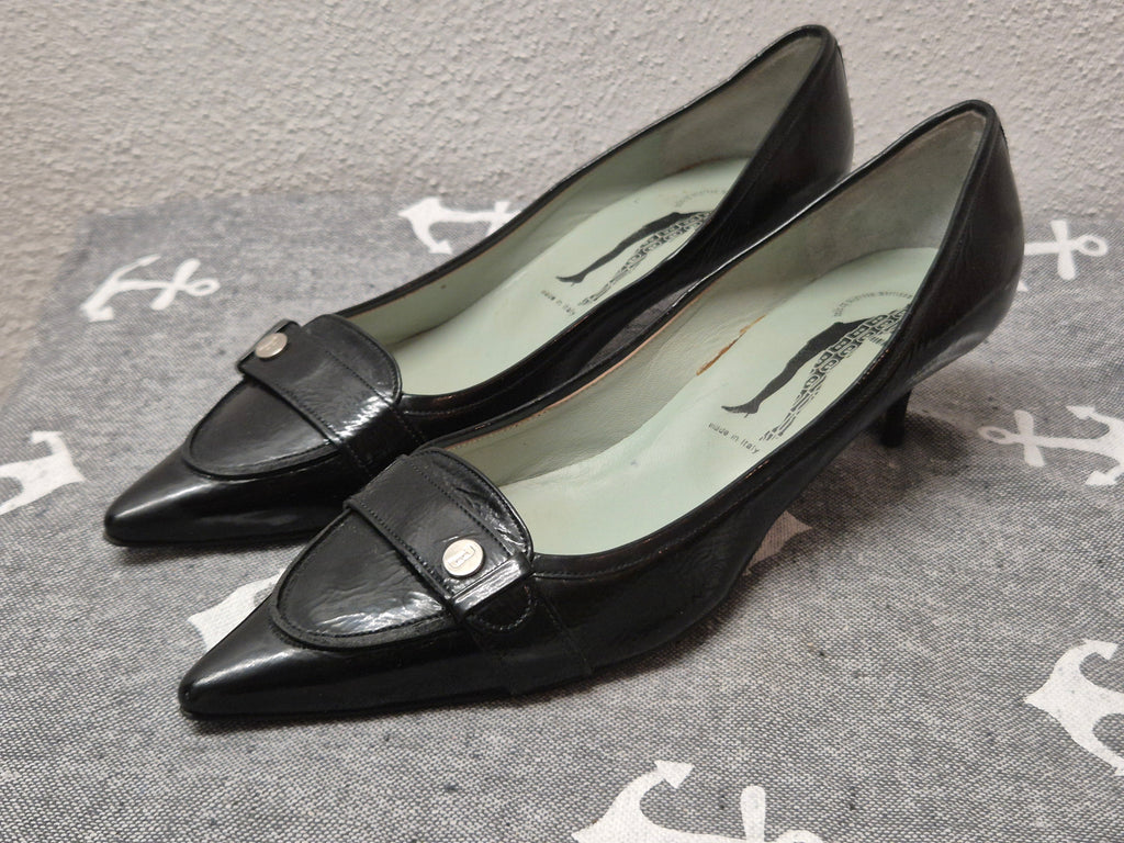 Sigerson Morrison Beya Loafer Lackleder Schwarz, Gr. 38, Gebraucht