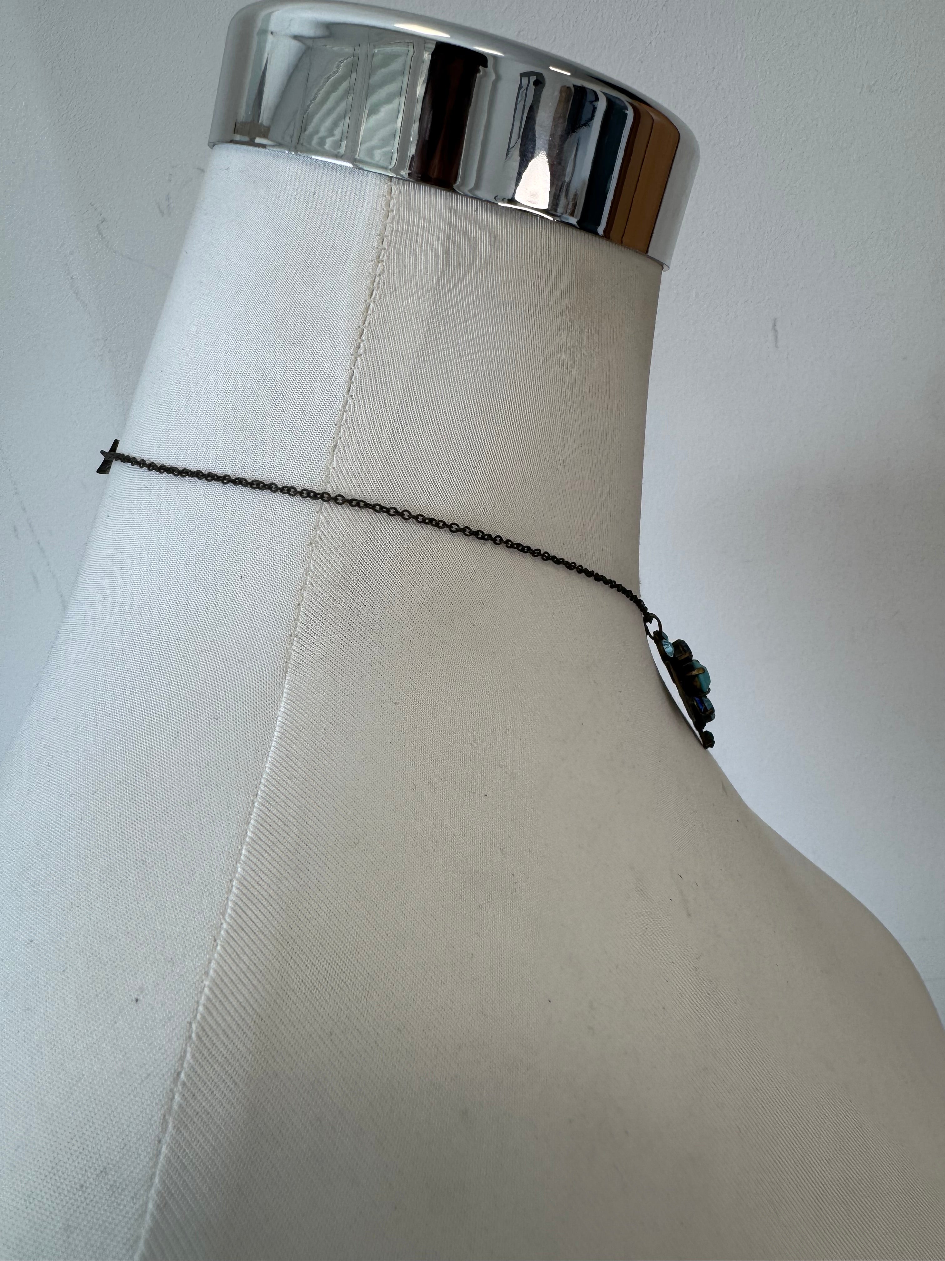 Konplott Bee Anhänger Halskette Messing Türkis Verstellbar 46cm Sehr Gut