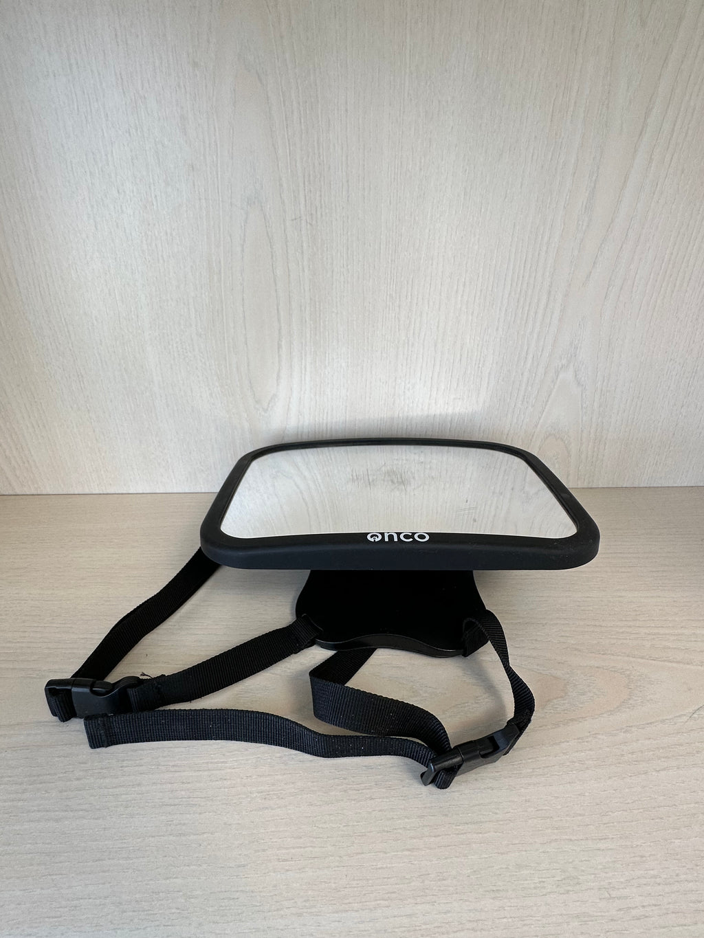 Onco XL Baby Rücksitzspiegel – Acryl, Schwarz, 24×17 cm, Gebrauchsspuren