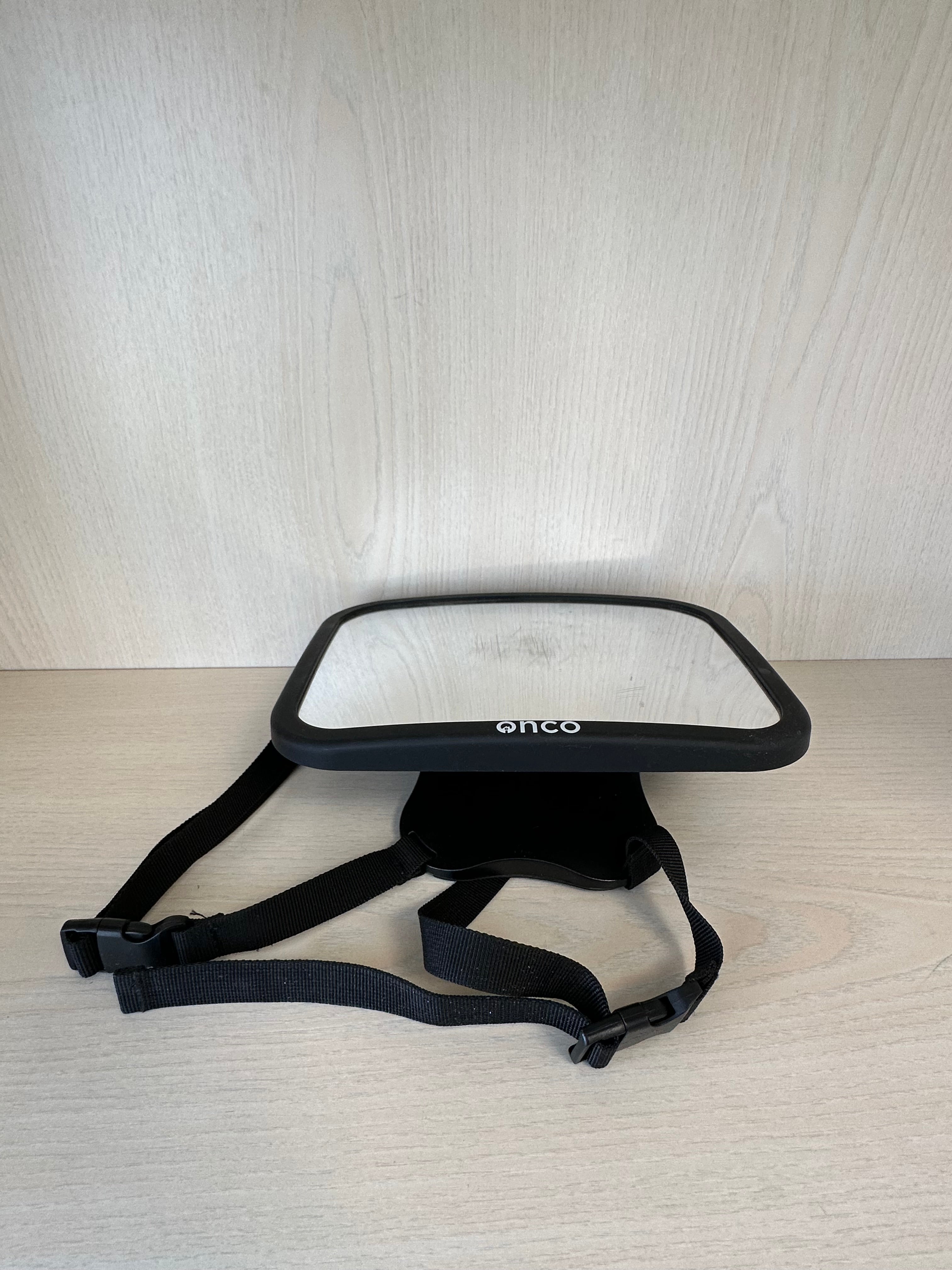 Onco XL Baby Rücksitzspiegel – Acryl, Schwarz, 24×17 cm, Gebrauchsspuren