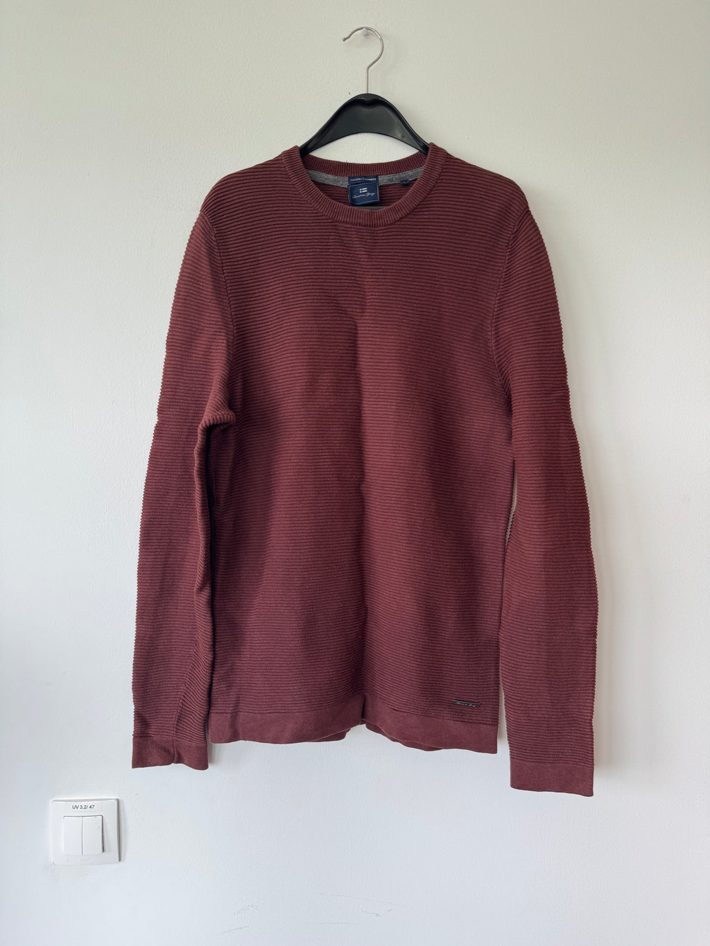 Christian Berg Sweater Araldo O-Neck, Baumwolle/Kaschmir, Schokolade, Gr. S, Gut