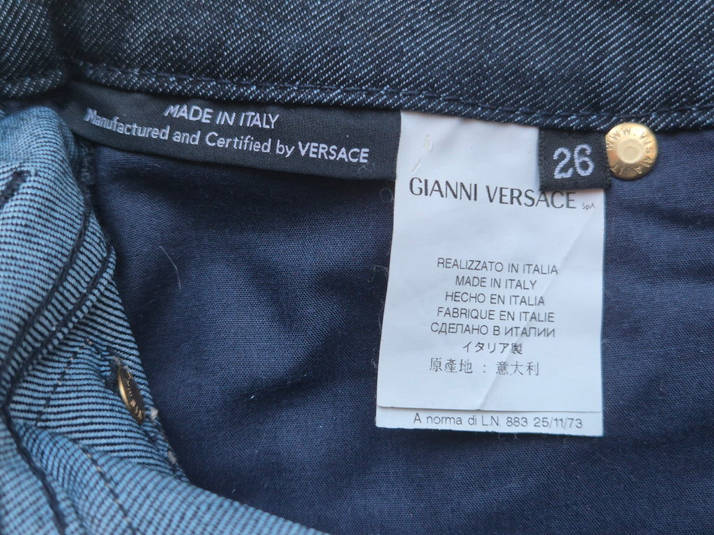Versace Jeans Couture Kristall-Jeans – Dunkelblau, Größe 26, Wie Neu