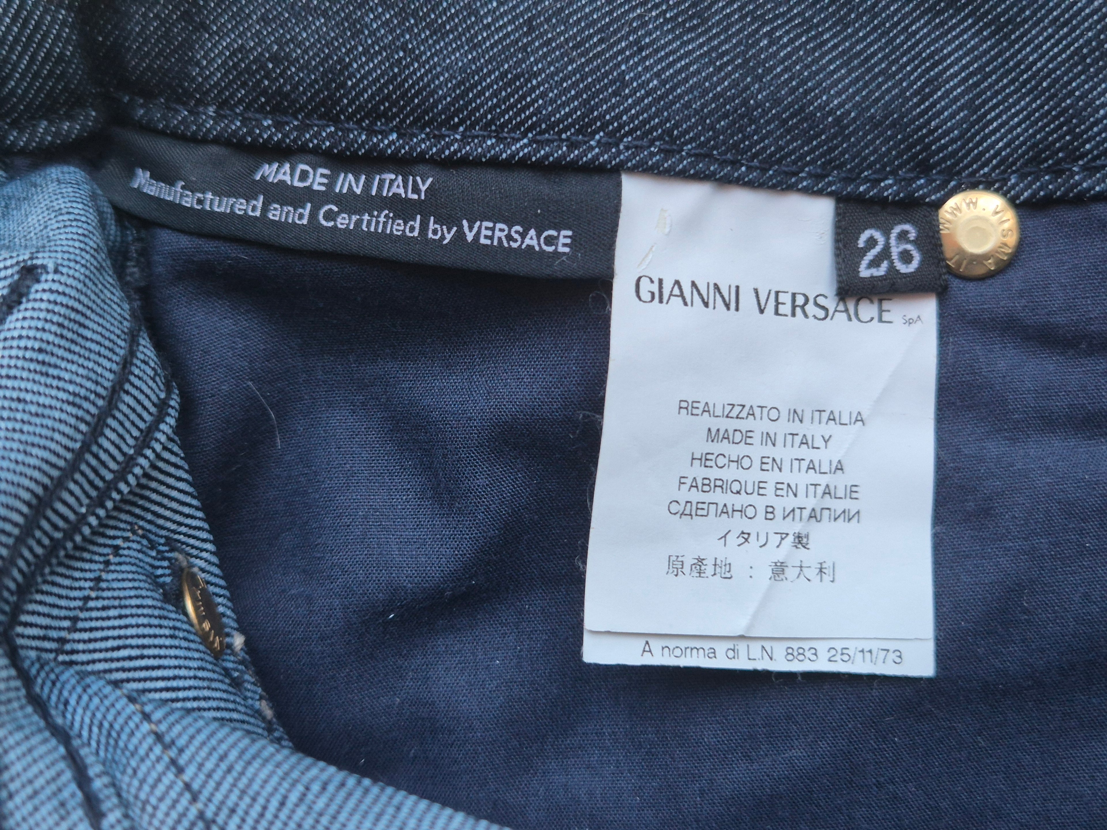 Versace Jeans Couture Kristall-Jeans – Dunkelblau, Größe 26, Wie Neu