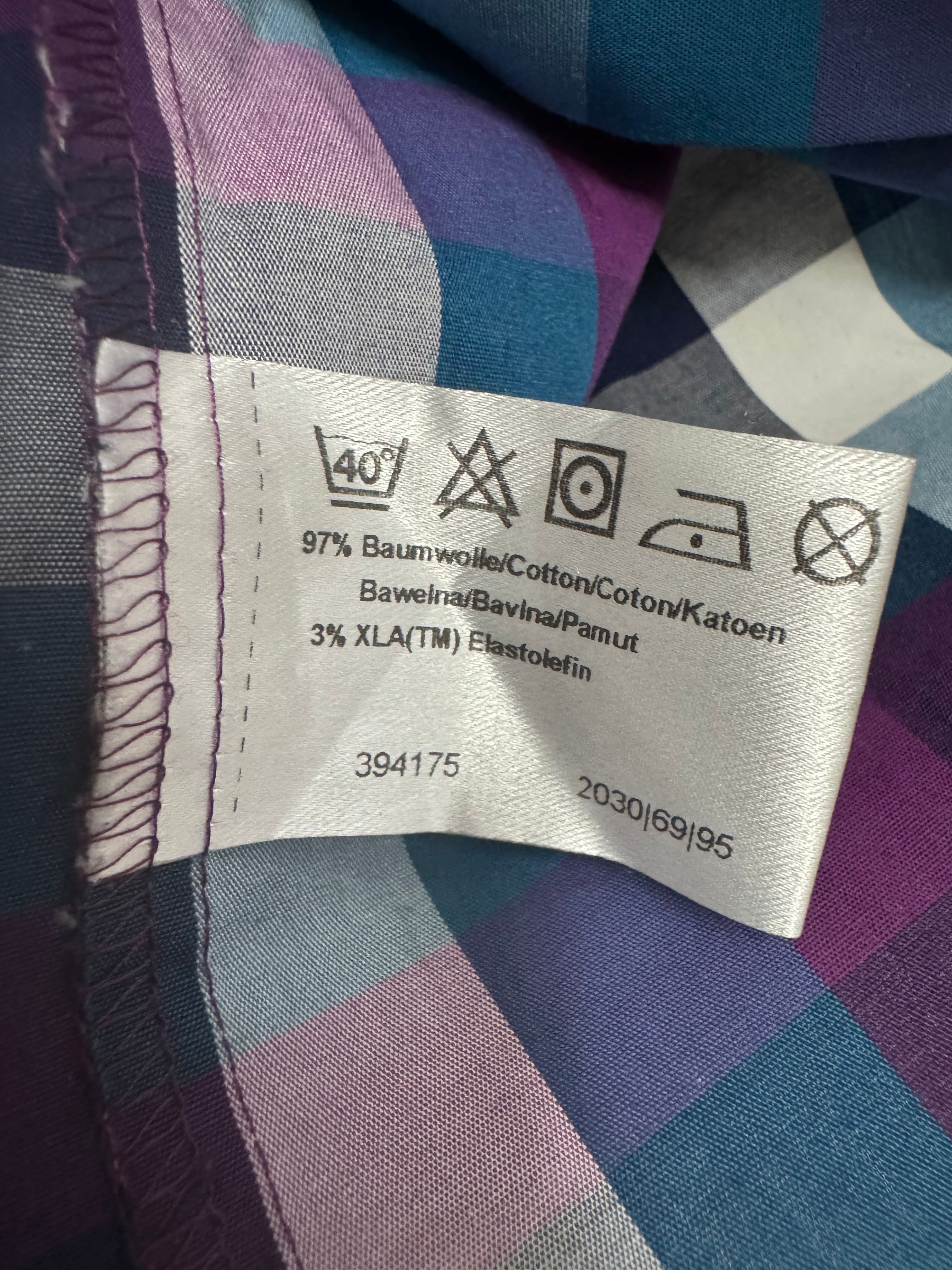 OLYMP Level Five Body Fit Shirt, 39/40, Multicolor Plaid, Good Condition