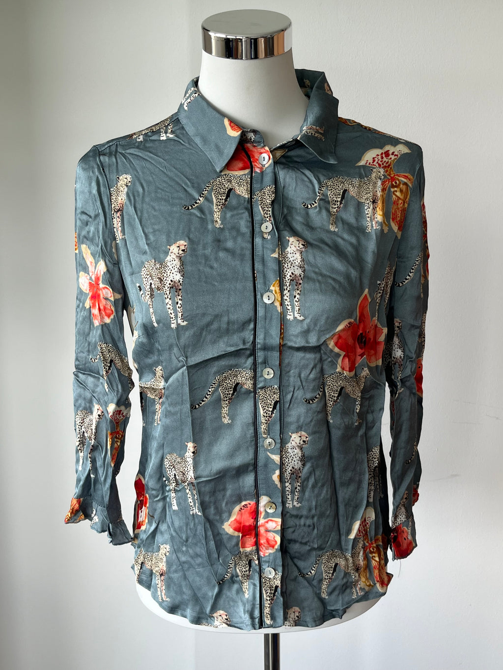 Summum Woman Bluse Gr. 36 – Blumen & Animalprint, Viskose, sehr gut