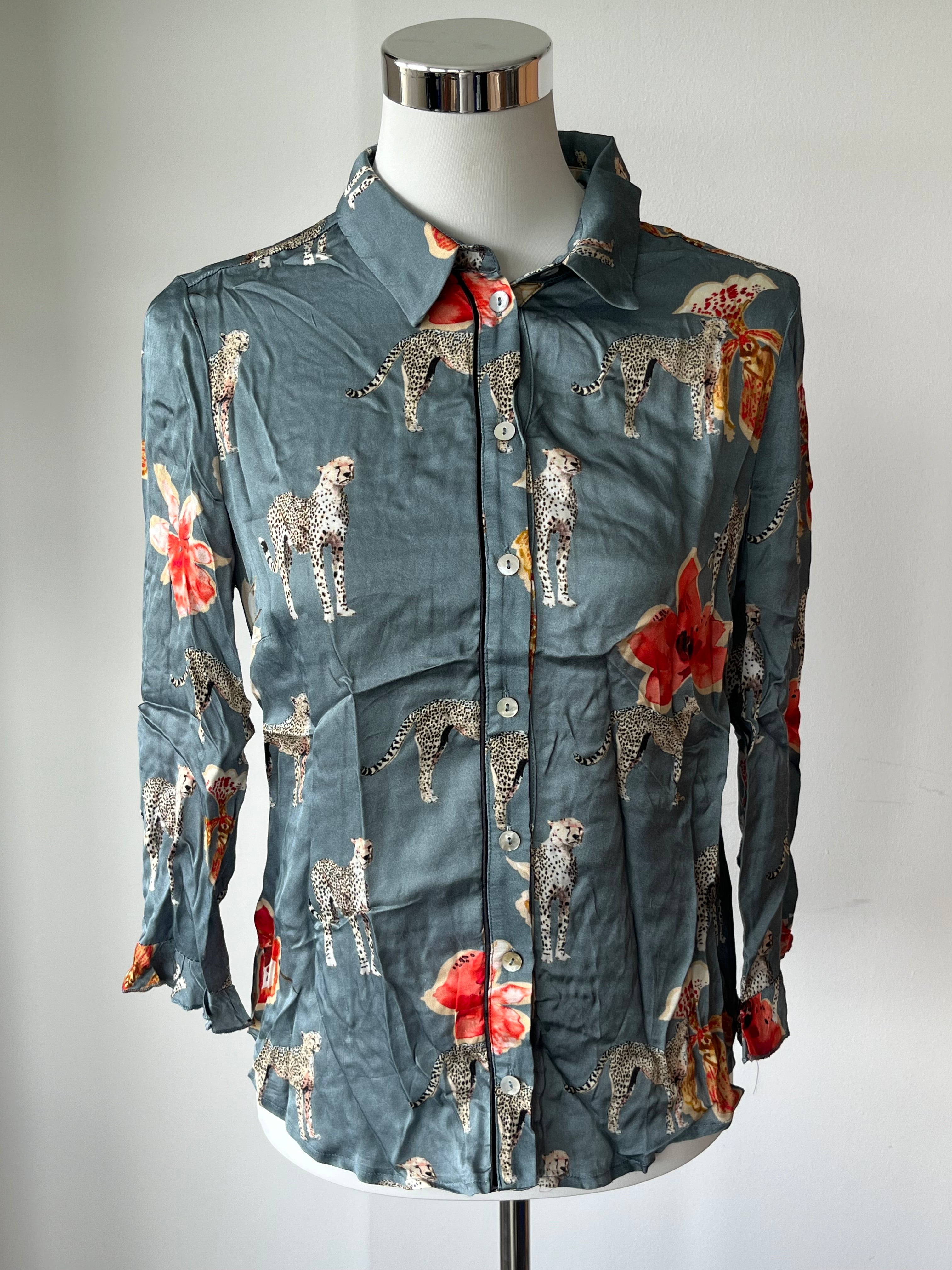 Summum Woman Bluse Gr. 36 – Blumen & Animalprint, Viskose, sehr gut