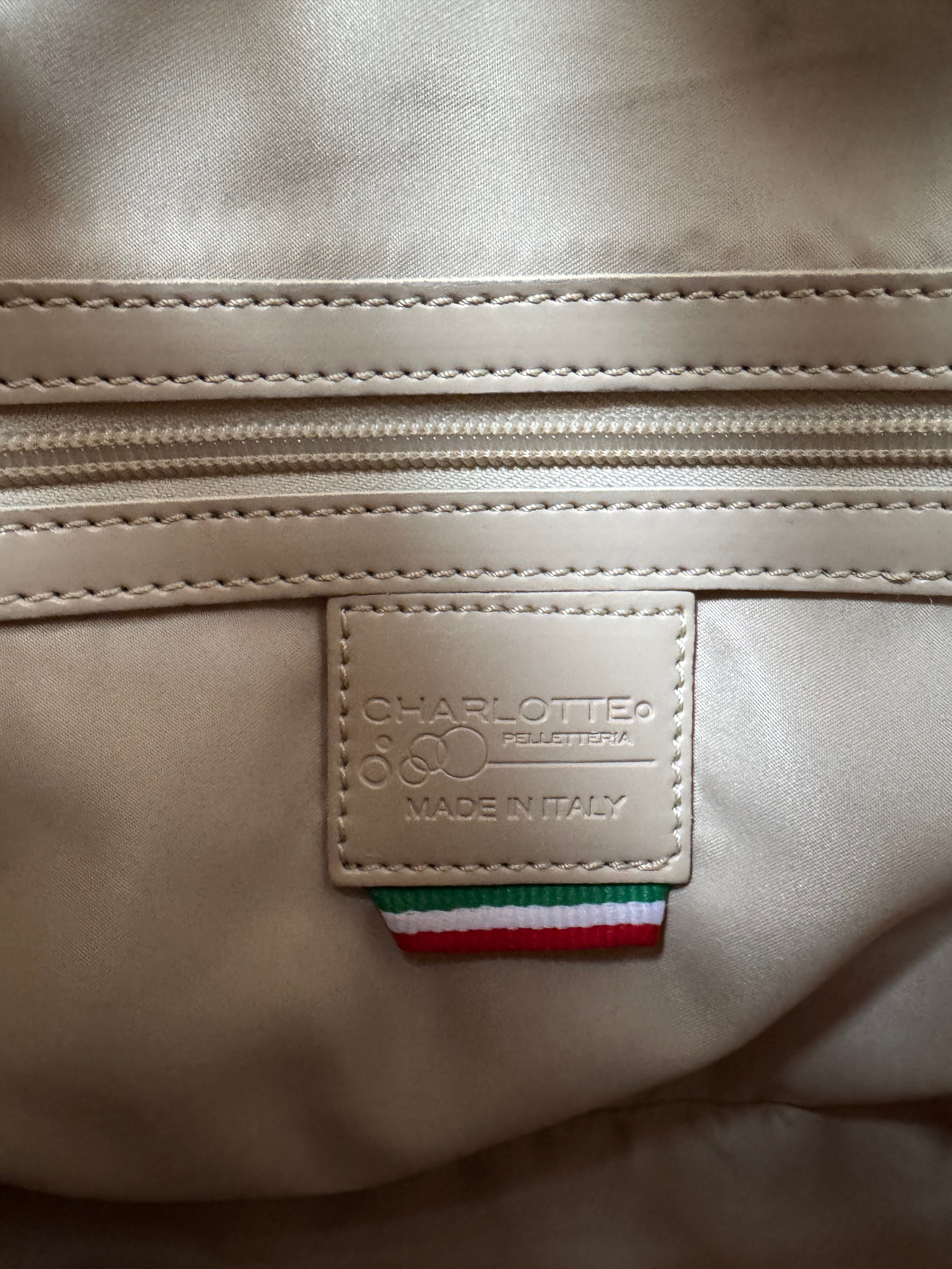 Charlotte Pelli Two-Tone Patent Leather Tote, Medium, Italy, Very Good