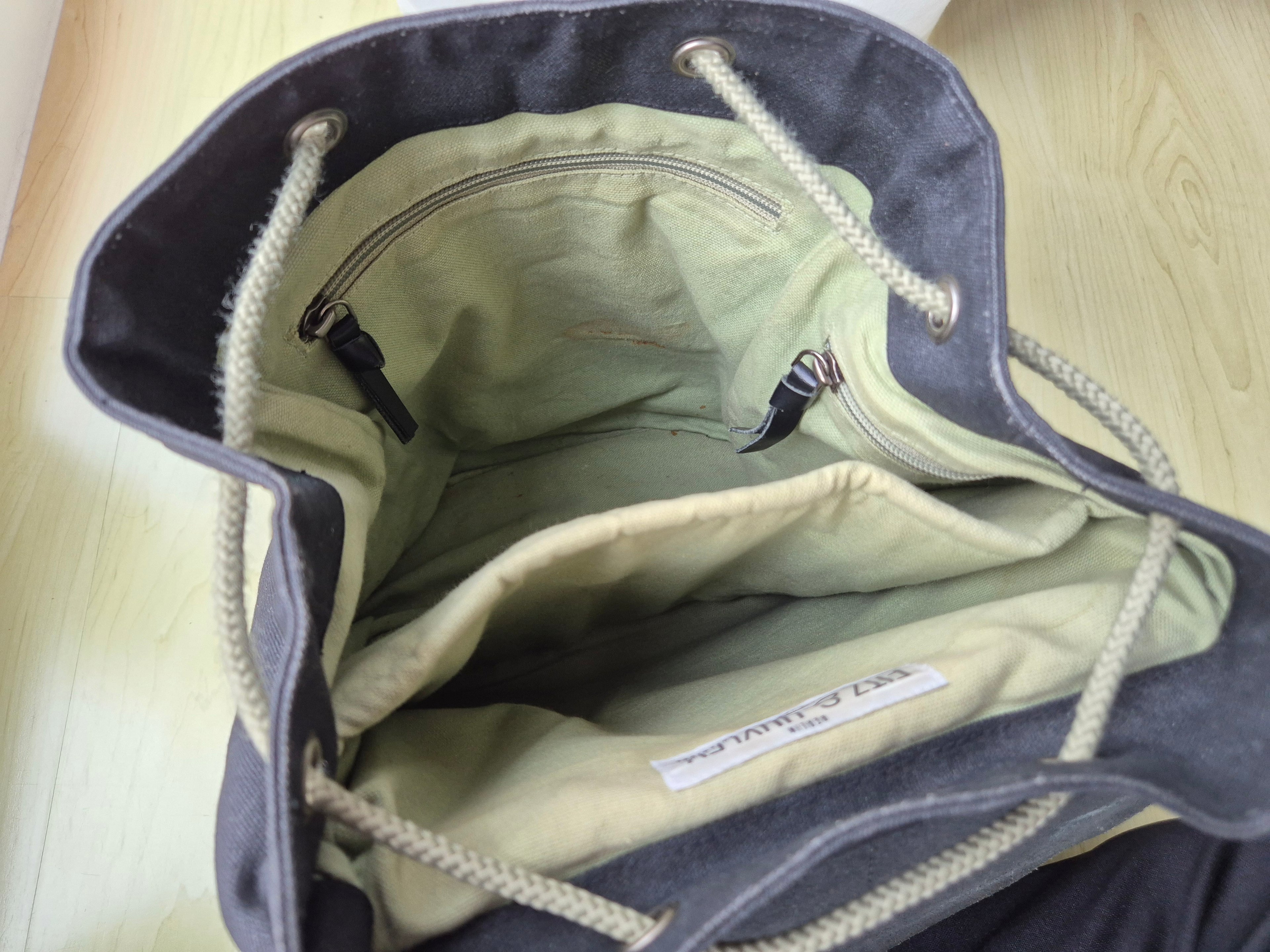 Fitz & Huxley Rucksack “Equinox” – Canvas & Leder, Schwarz, H35xB25xT15