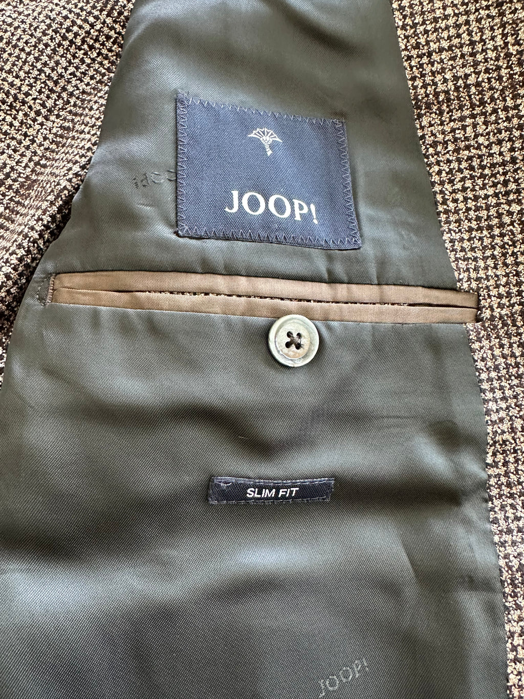 JOOP! Slim Fit Wool Blazer – Brown Plaid – Size 54 – Like New