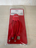 Xoopar Octopus 2 Multi-Charging Cable USB-C/Lightning/Micro-USB Red New Sealed