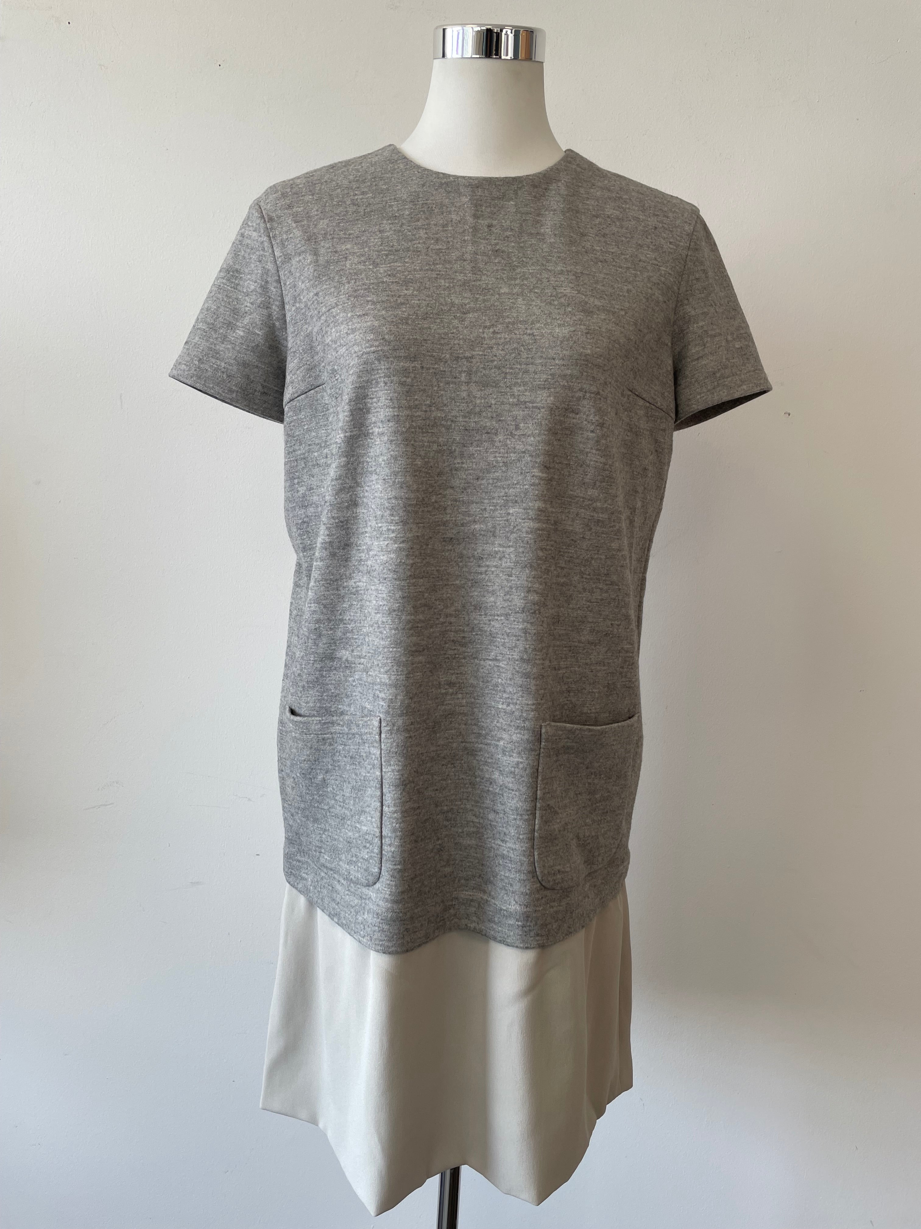 Brunello Cucinelli Kleid – Schurwolle, Grau, Größe L, Sehr Gut