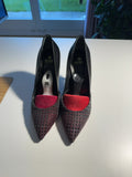 Navyboot Tweed & Leder Pumps 38 Schwarz/Rot | Sehr guter Zustand