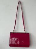 Peter Kaiser Magenta Lackleder Schulter-/Clutch-Tasche – Sehr guter Zustand