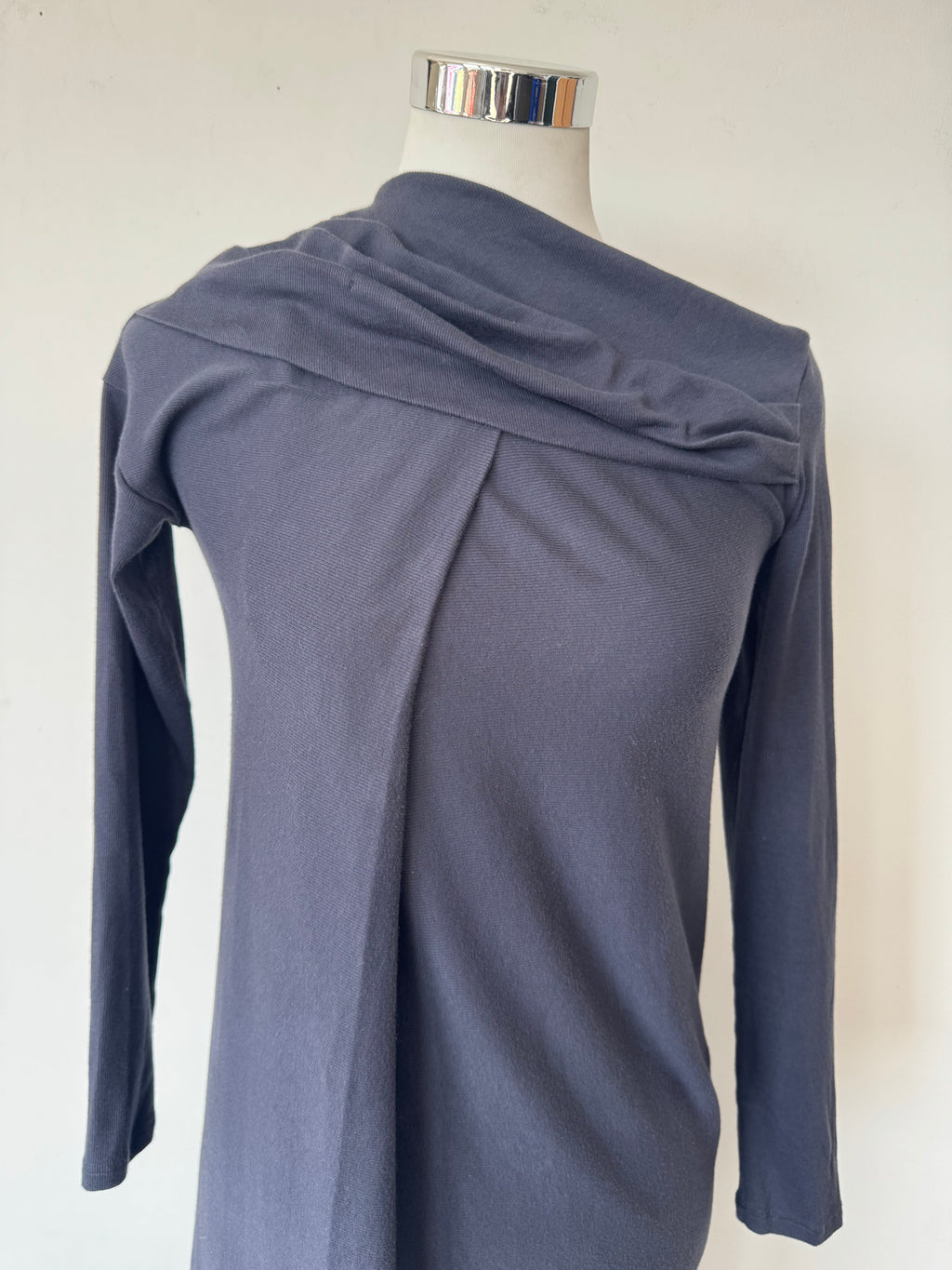 Brunello Cucinelli Cowl Neck Wollmix Kleid Navy M Sehr Gut